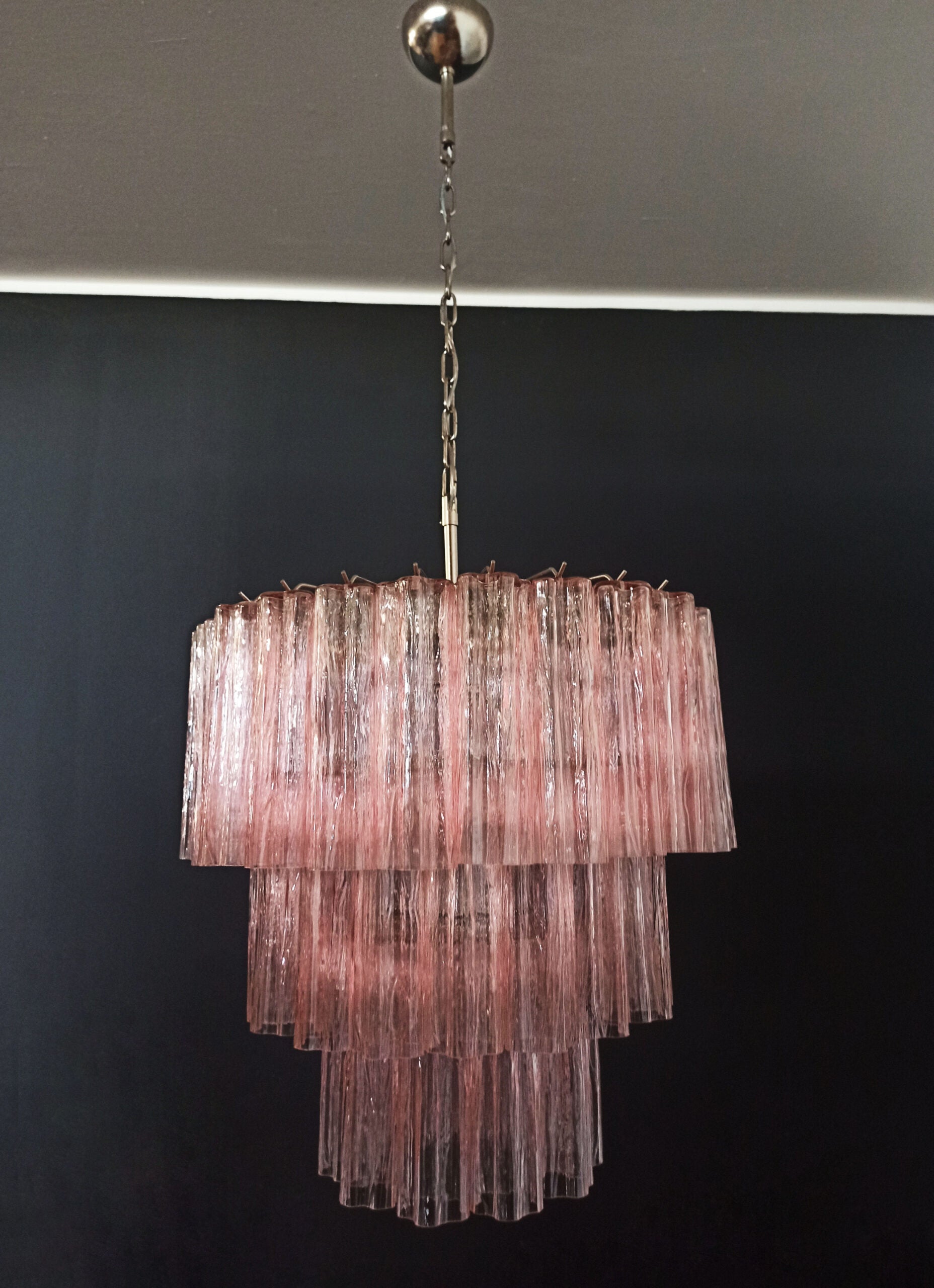 Murano Kronleuchter – 52 Rosa Röhrglas – Detail 4 – Murano Classics