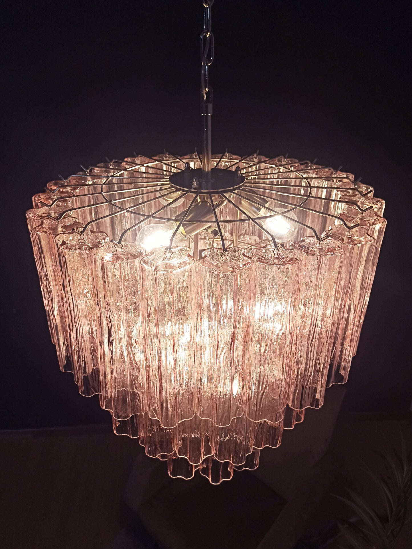 Murano Kroonluchter | 52 Roze Glas Buizen