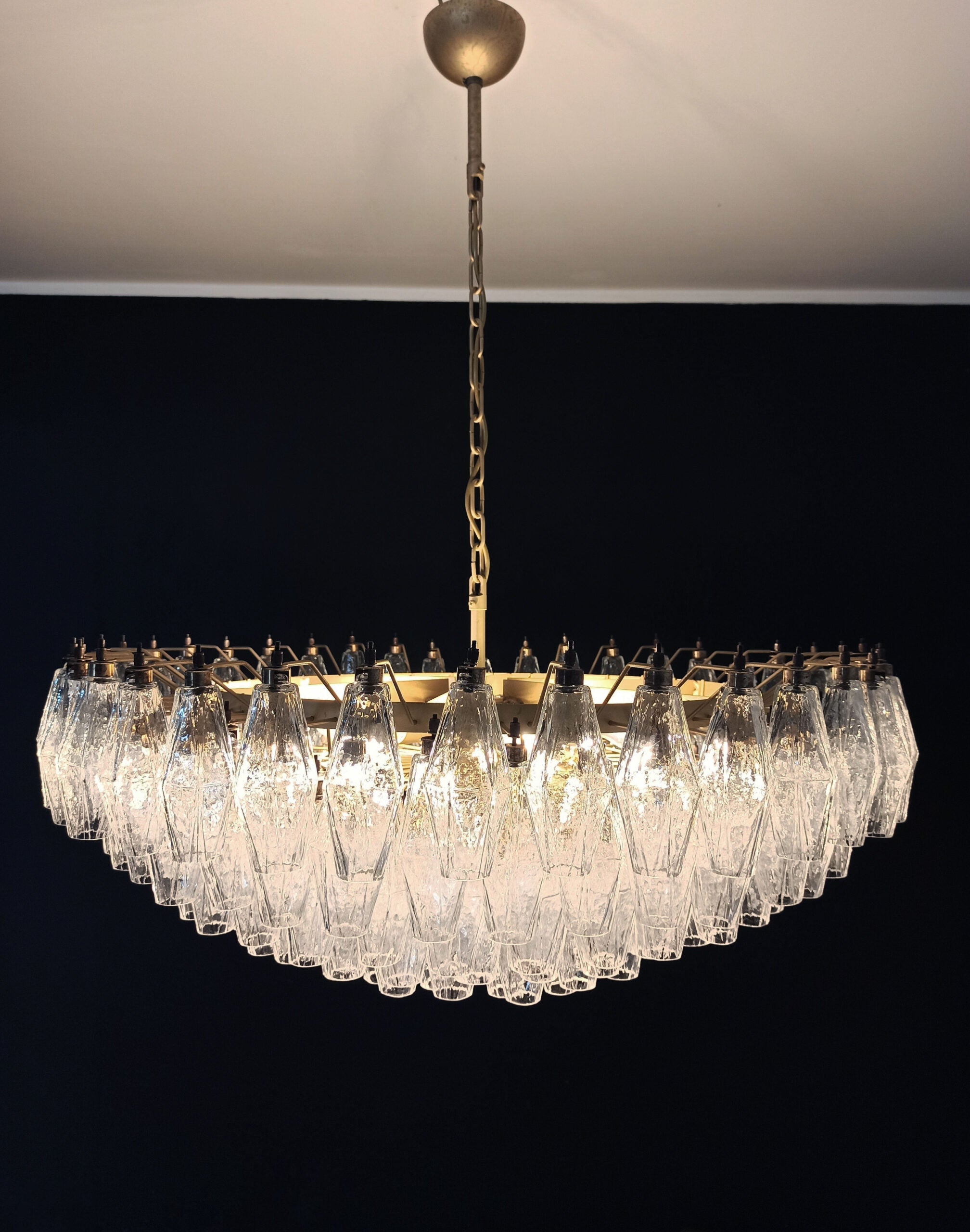 Murano Chandelier – 185 Clear Poliedri Glass – detail 7 – Murano Classics