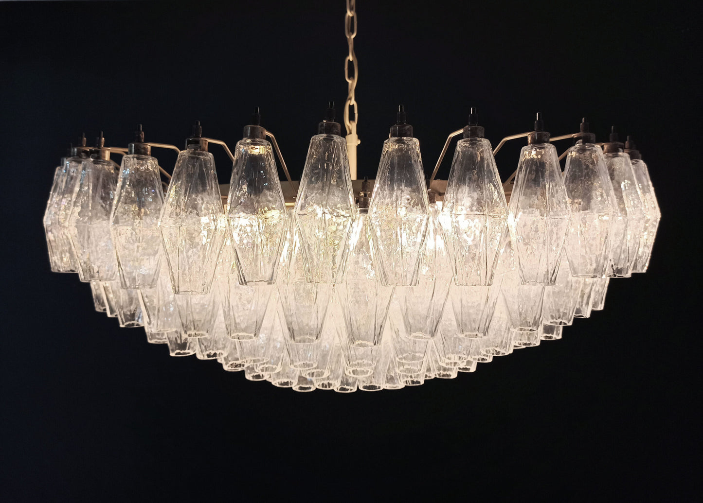 Murano Kroonluchter | 185 Iriserende Poliedri Glas