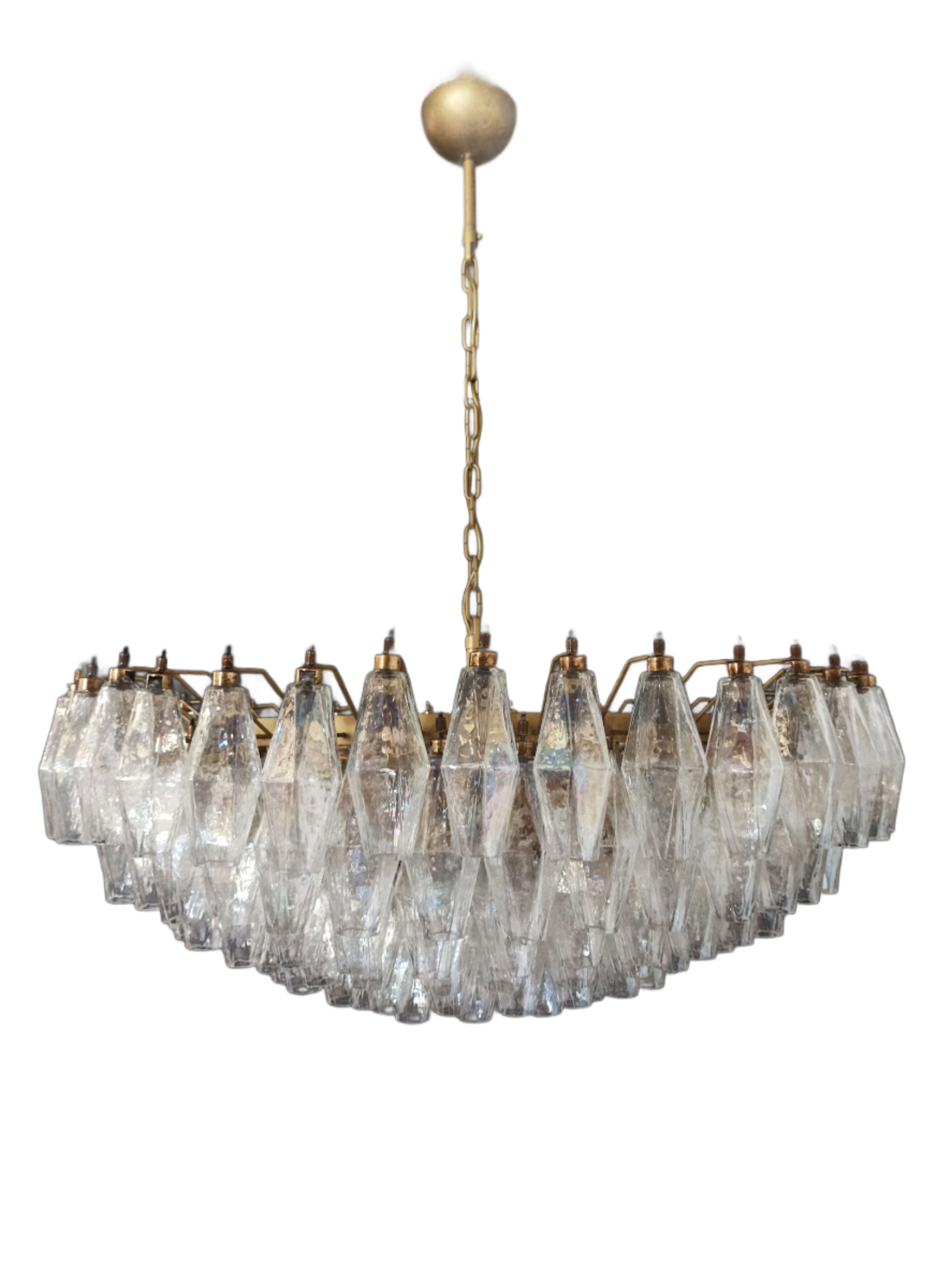 Lampadario Murano – 185 Vetri Poliedri Iris Trasparente – Murano Classics