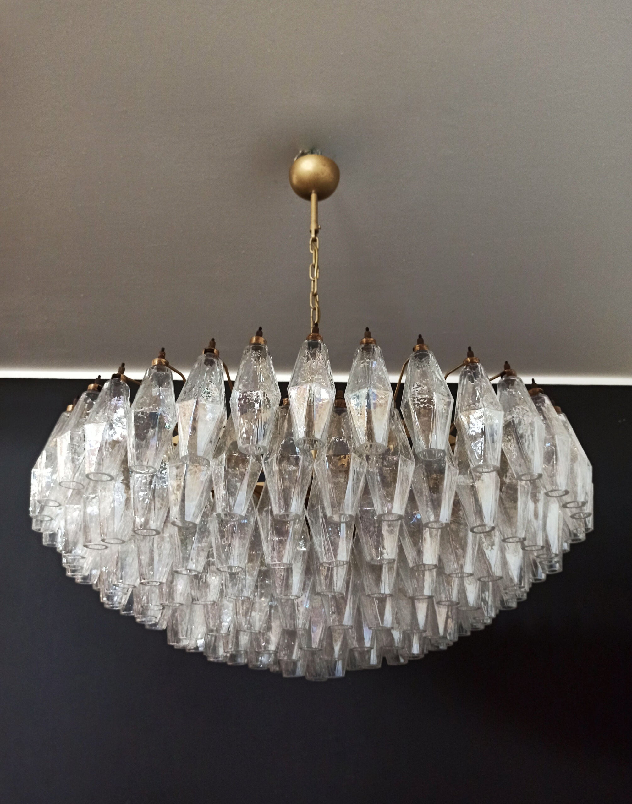 Murano Chandelier | 185 Iris Clear Poliedri Glass