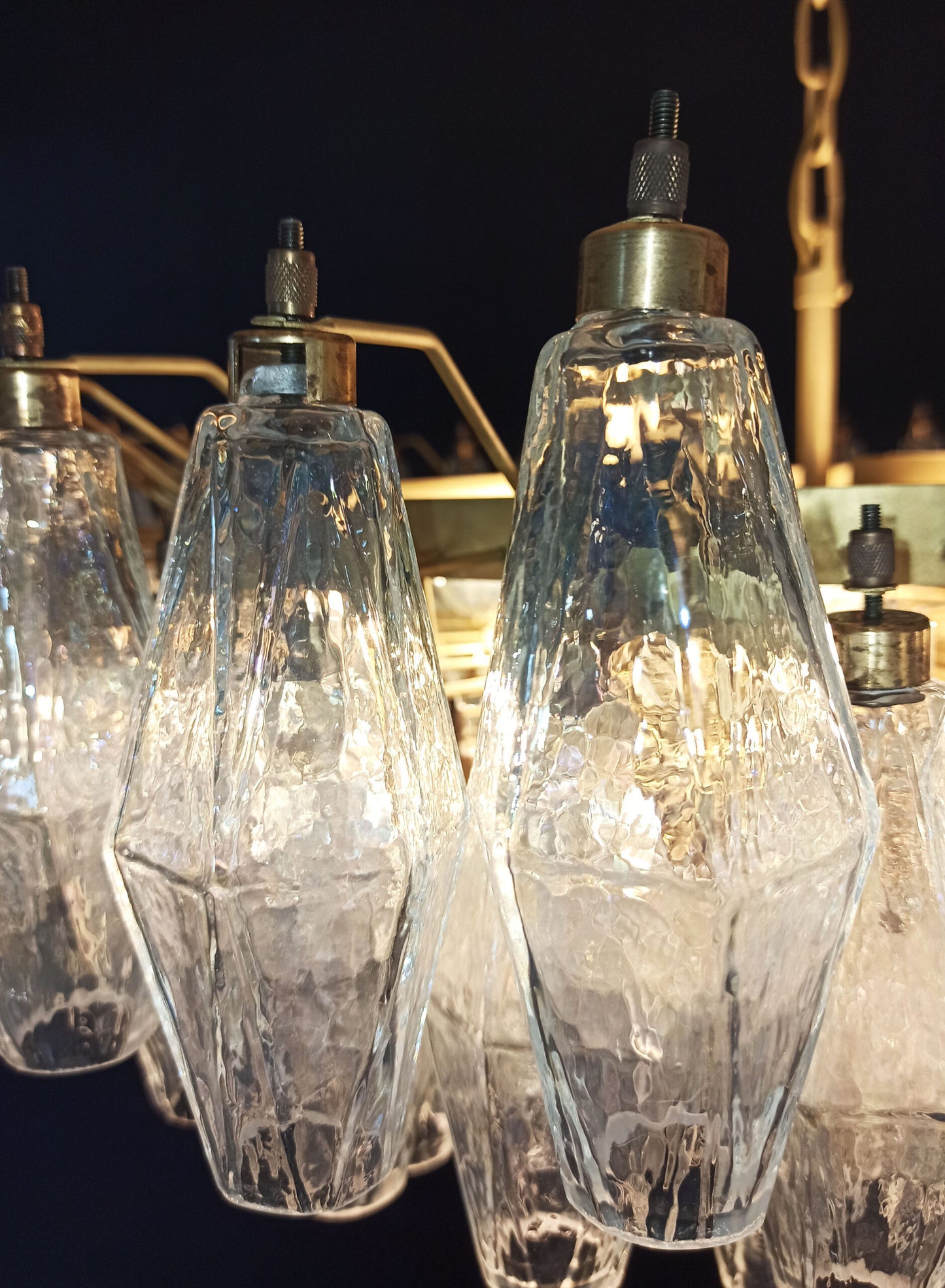 Murano Kroonluchter | 185 Iriserende Poliedri Glas
