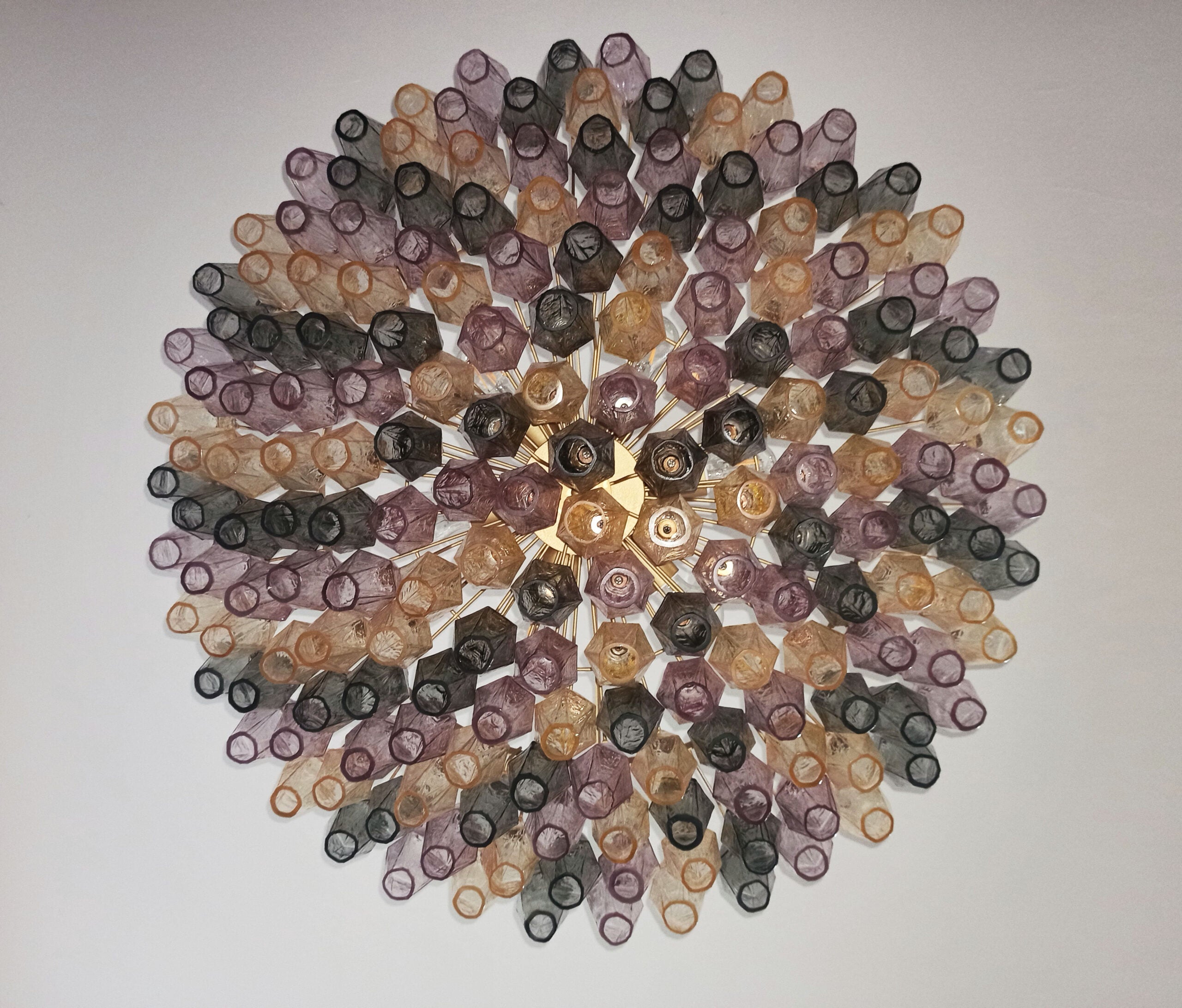 Murano Chandelier – 185 Multicoloured Poliedri Glass – detail 5 – Murano Classics
