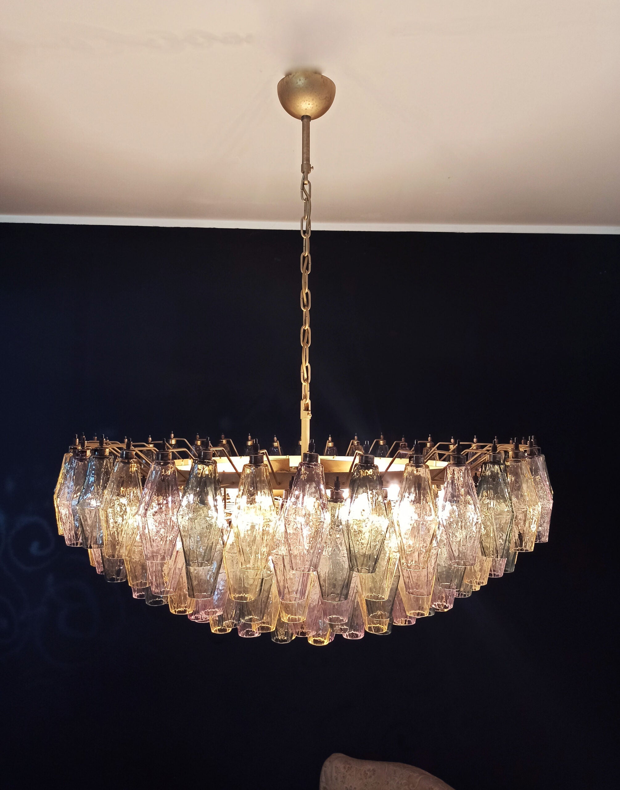 Murano Chandelier | 185 Multicoloured Poliedri Glass