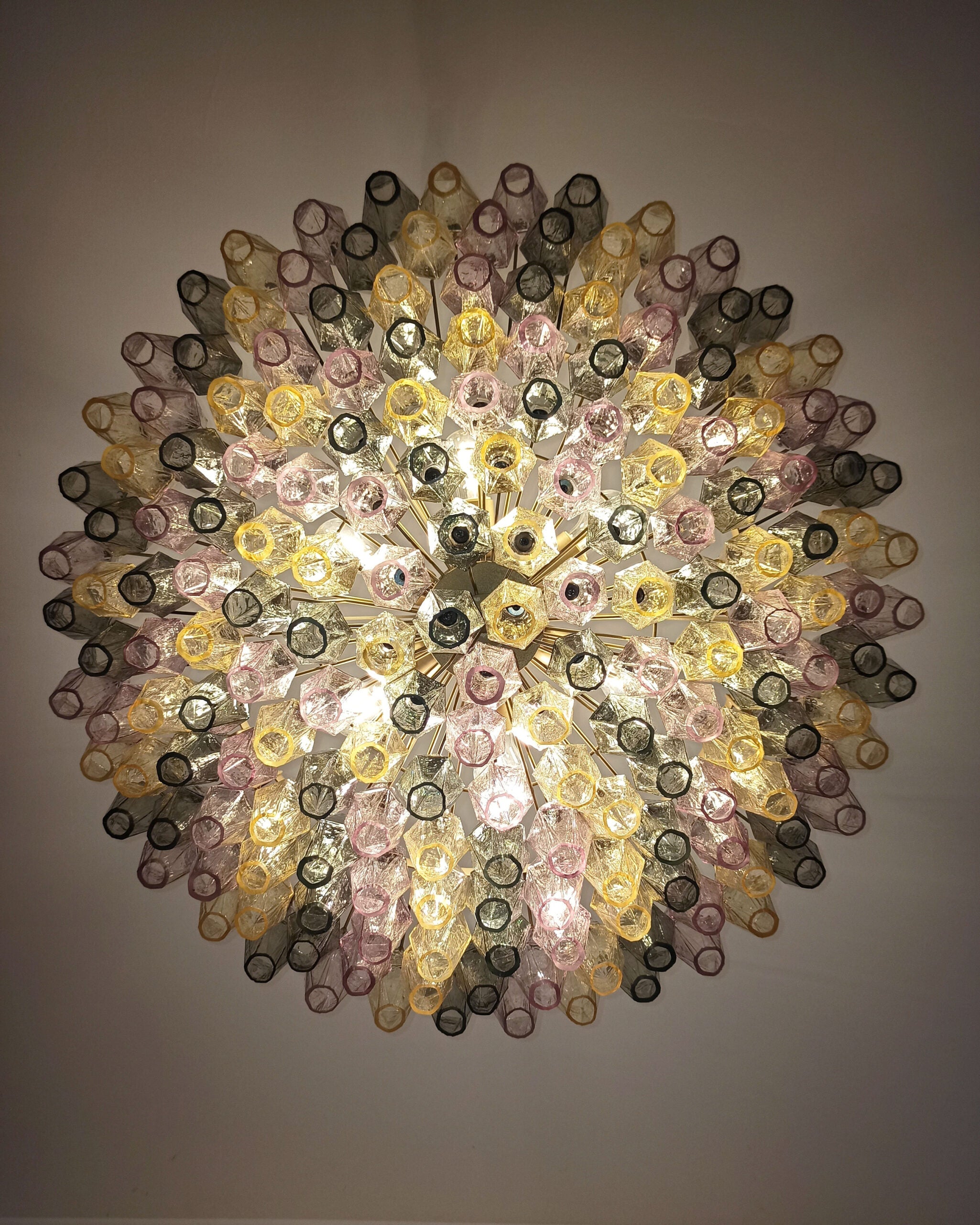 Murano Chandelier | 185 Multicoloured Poliedri Glass