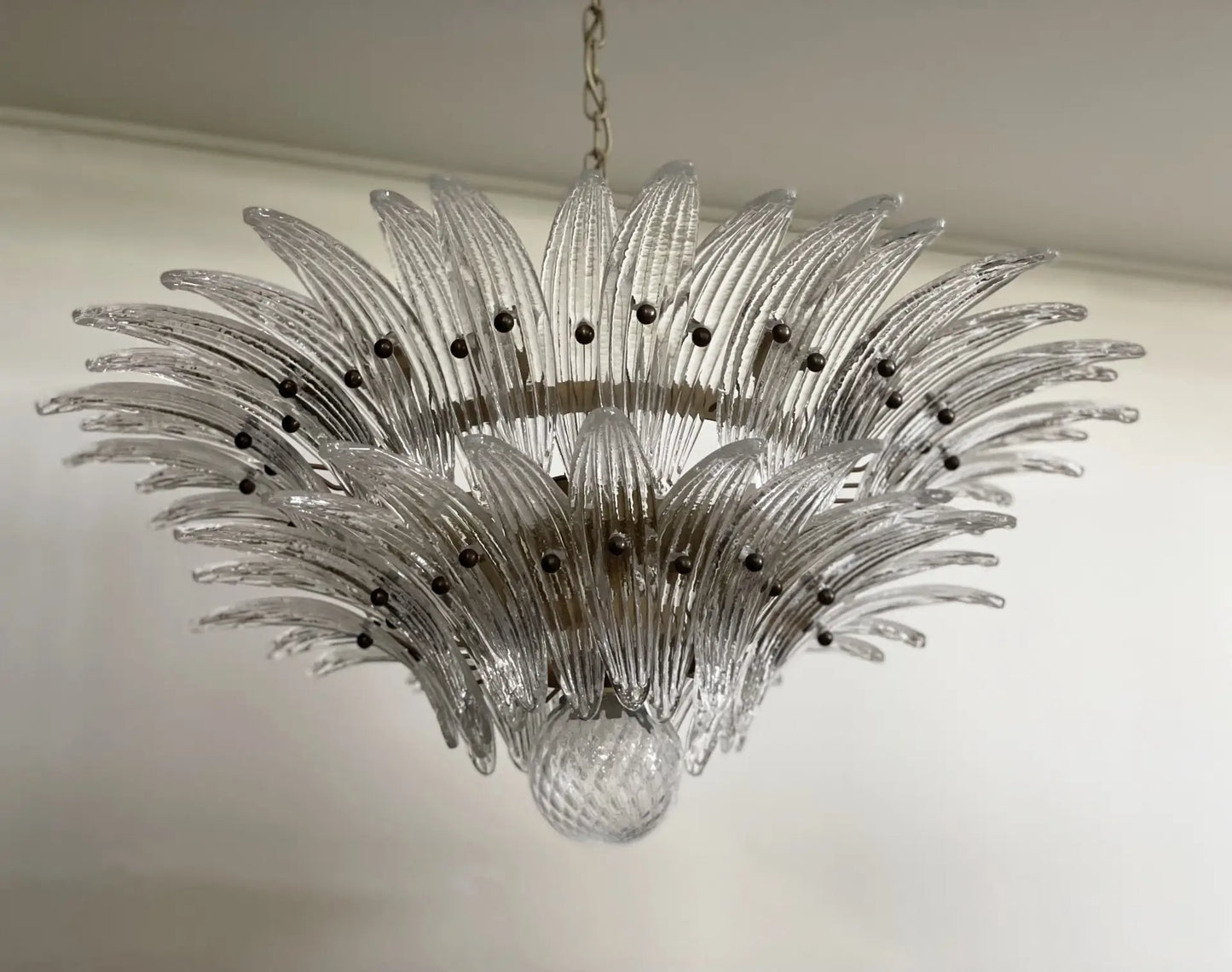 Murano Kroonluchter | 58 Heldere Palmette Glas