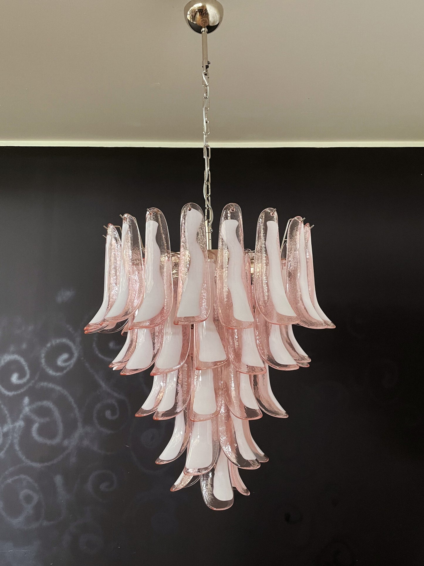Murano Chandelier | 52 Pink Petal Glass