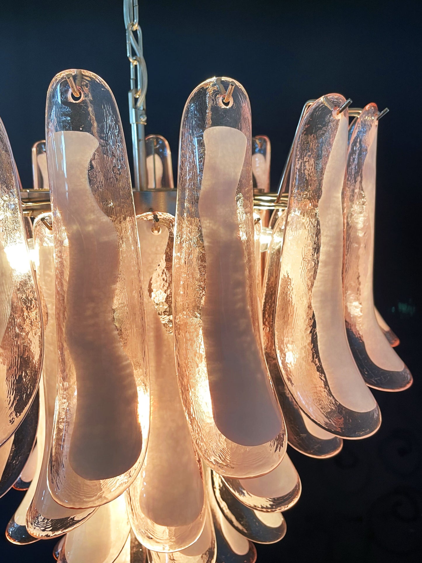 Murano Chandelier | 52 Pink Petal Glass