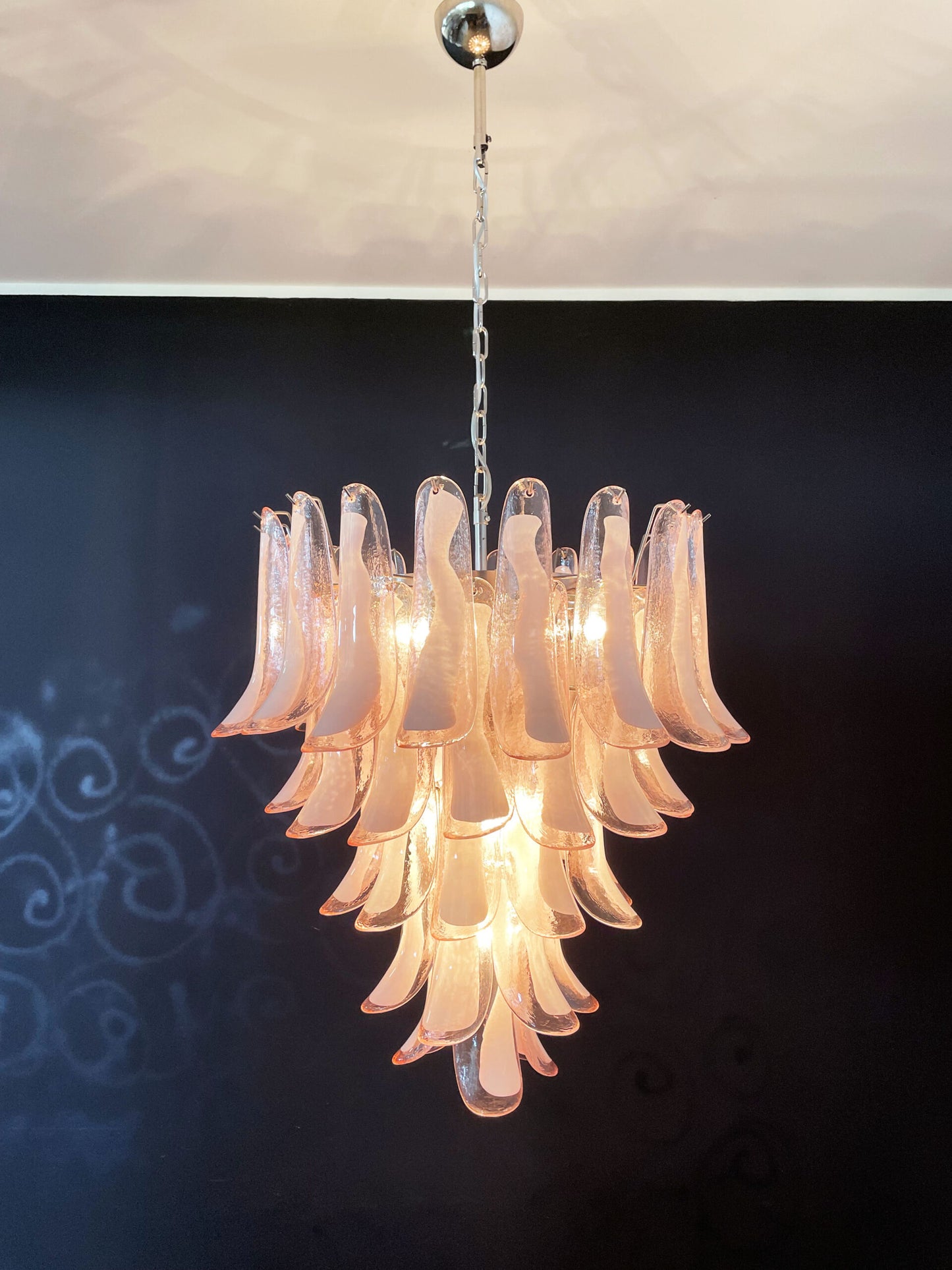 Murano Chandelier | 52 Pink Petal Glass