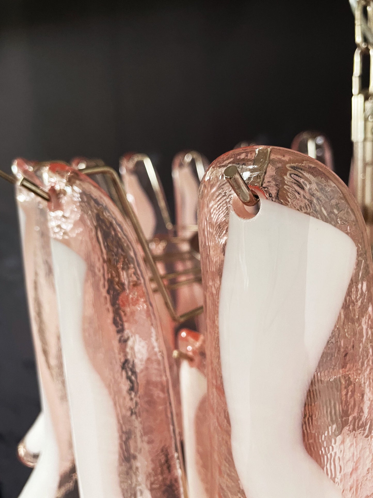 Murano Chandelier | 52 Pink Petal Glass