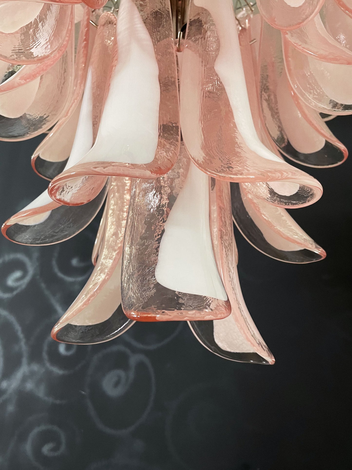 Murano Chandelier | 52 Pink Petal Glass
