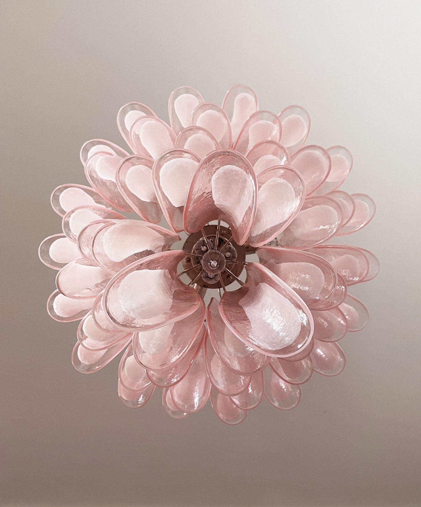 Murano Chandelier | 52 Pink Petal Glass