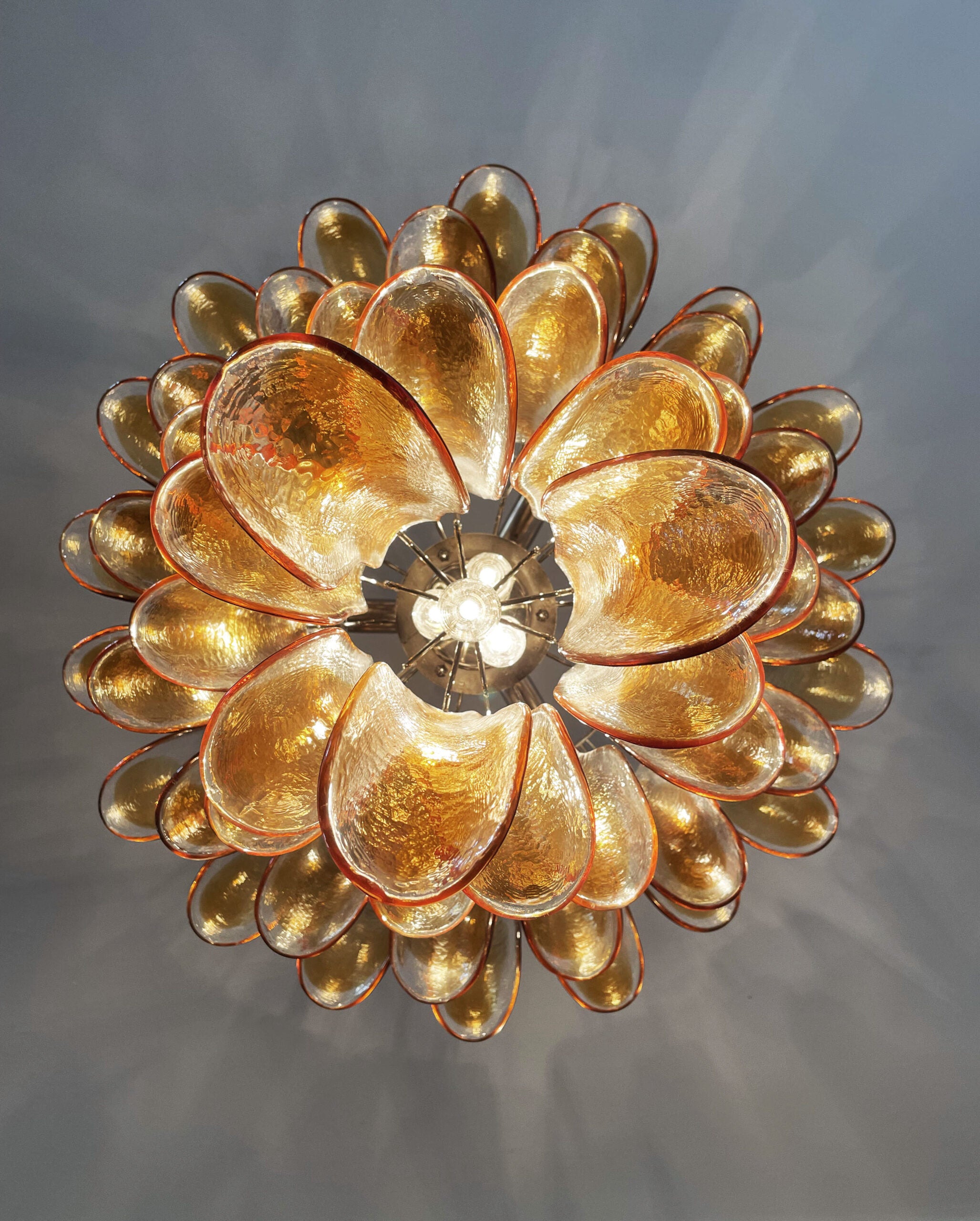 Murano Chandelier – 52 Yellow Petal Glass – detail 6 – Murano Classics