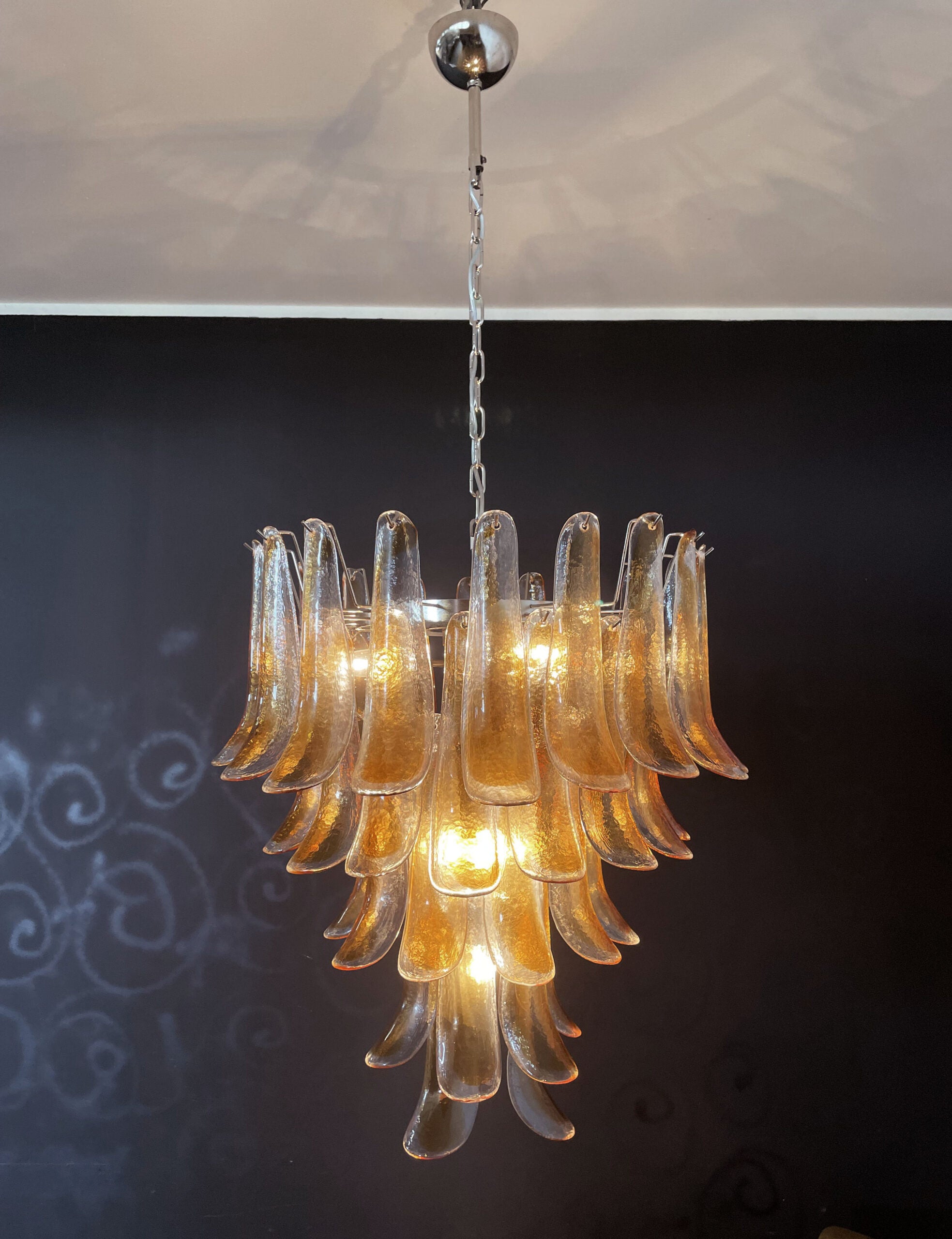Murano Chandelier – 52 Yellow Petal Glass – detail 4 – Murano Classics