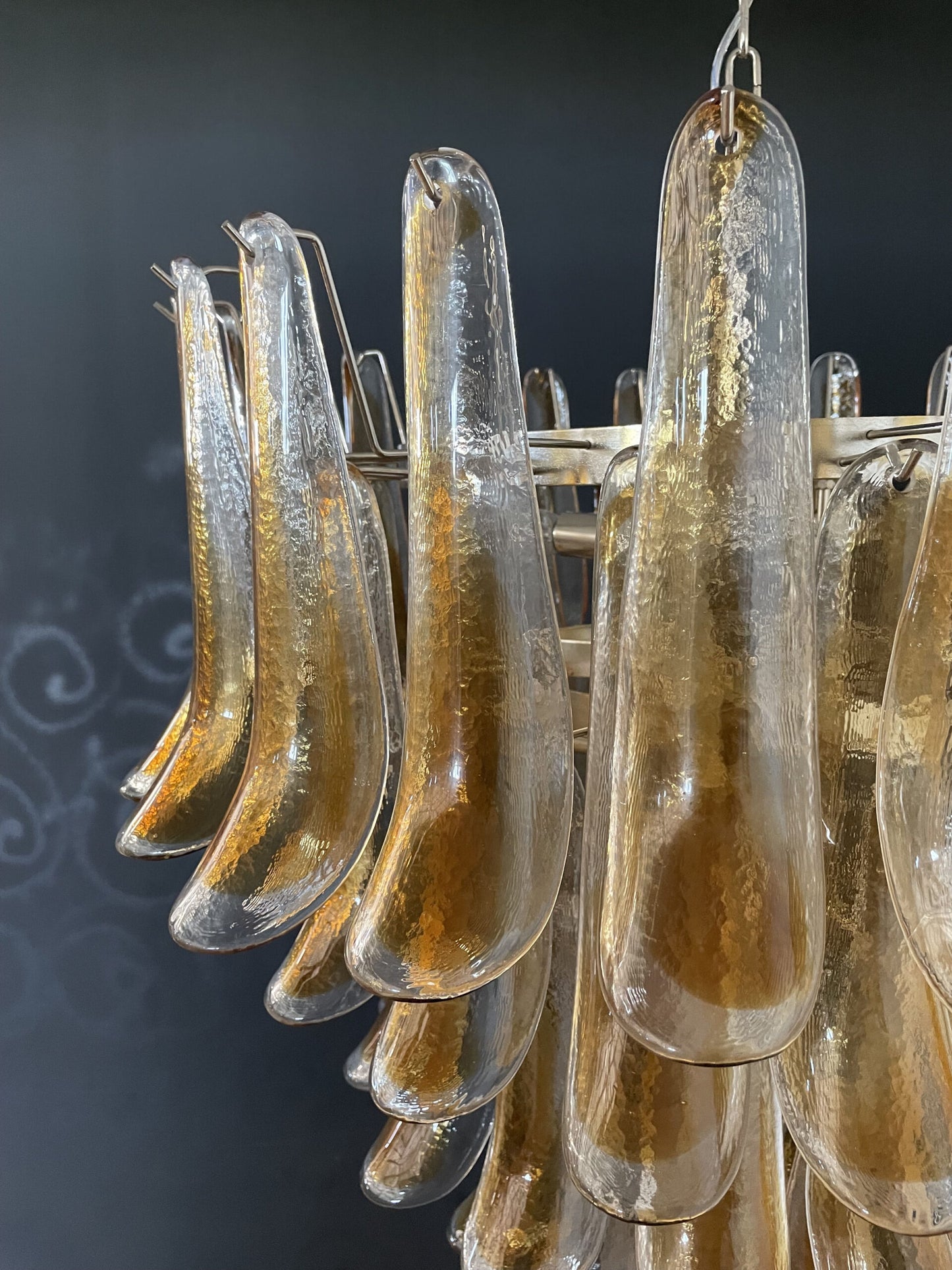 Murano Kroonluchter | 75 Gele Mazzega Petal Glas