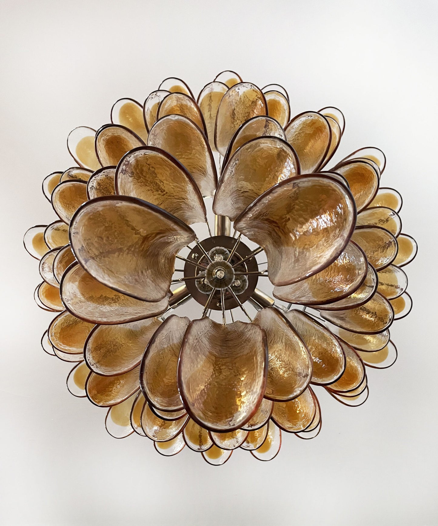 Murano Kroonluchter | 75 Gele Mazzega Petal Glas