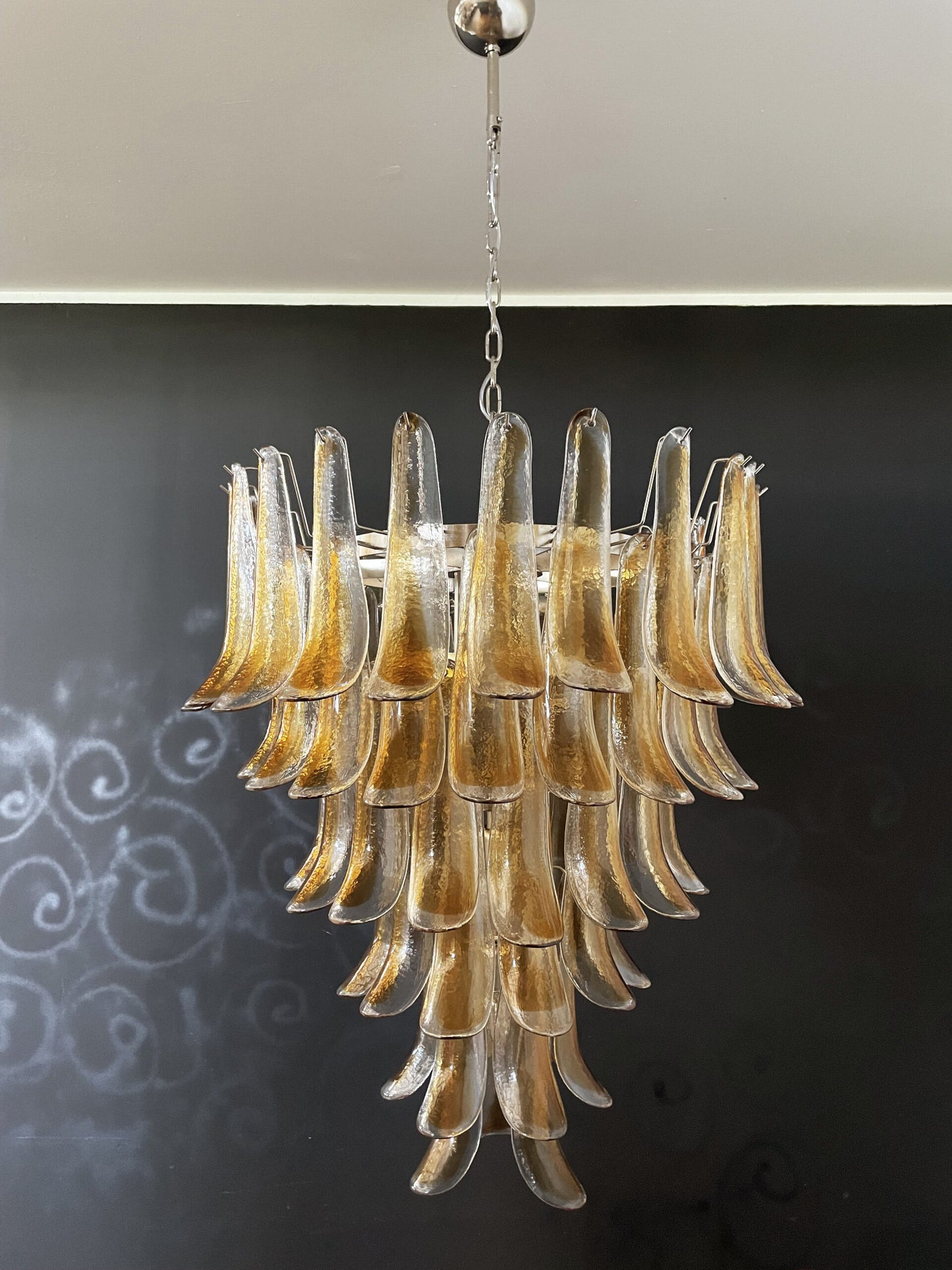 Murano Kroonluchter | 75 Gele Mazzega Petal Glas