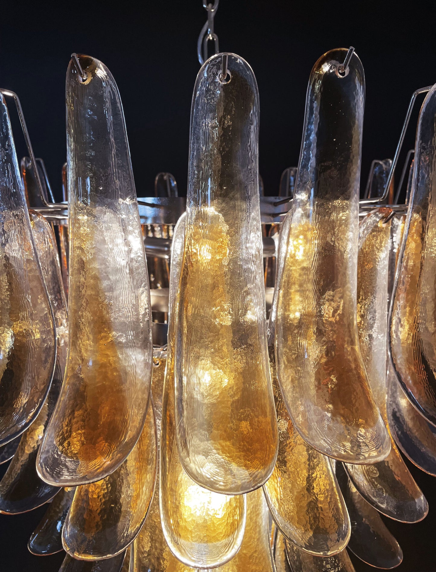 Murano Kroonluchter | 75 Gele Mazzega Petal Glas