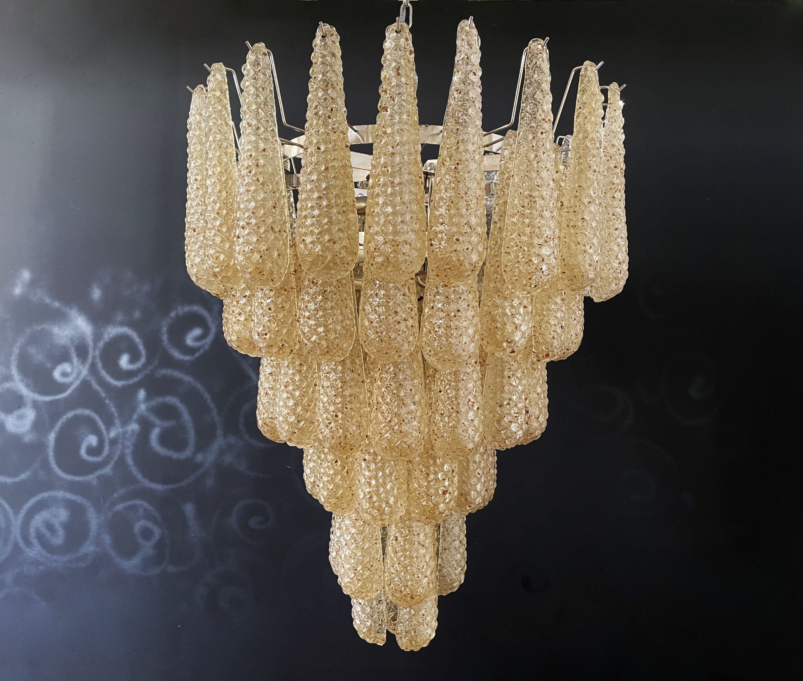 Murano Chandelier | 75 Yellow Drop Glass