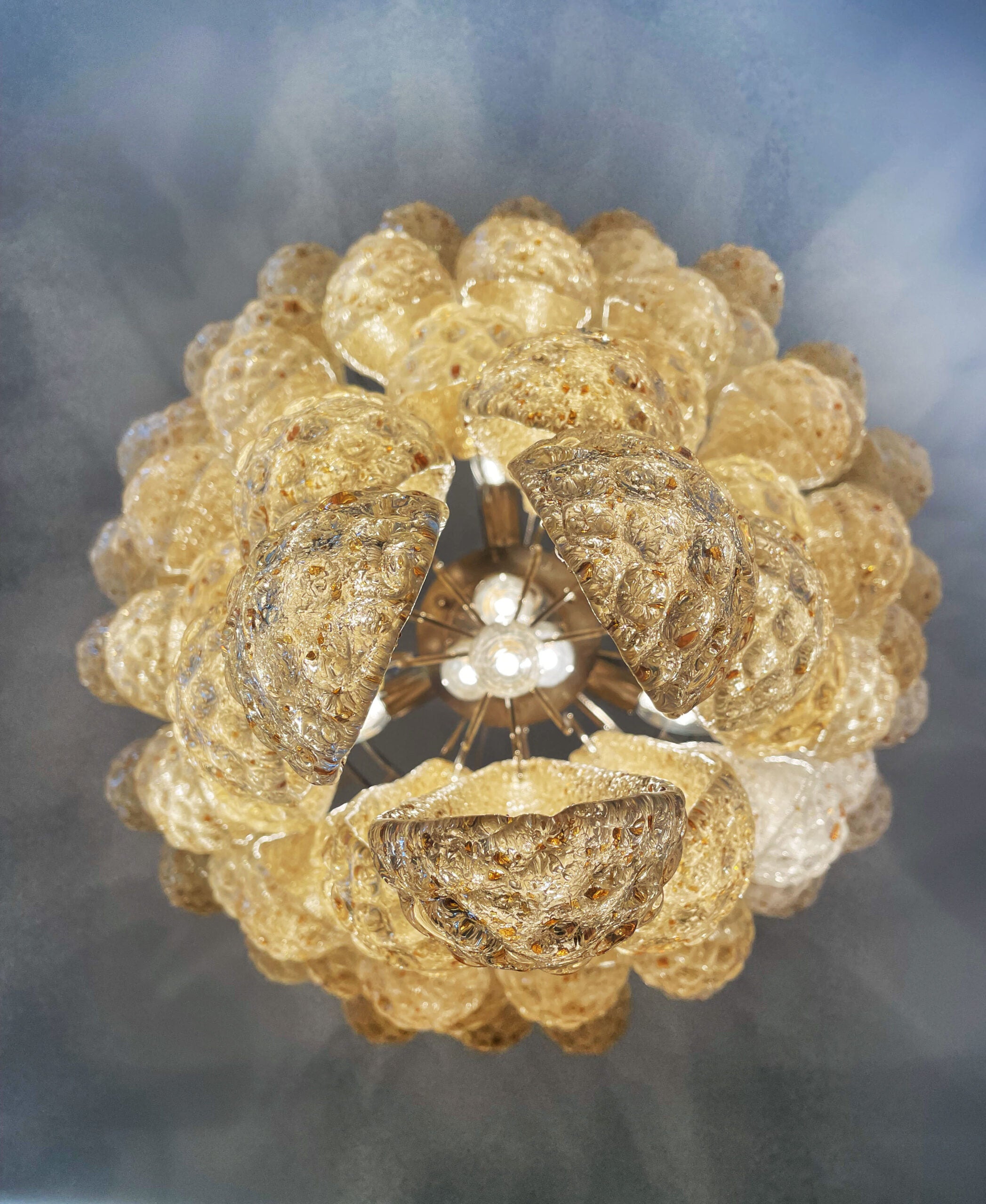 Murano Chandelier | 75 Yellow Drop Glass