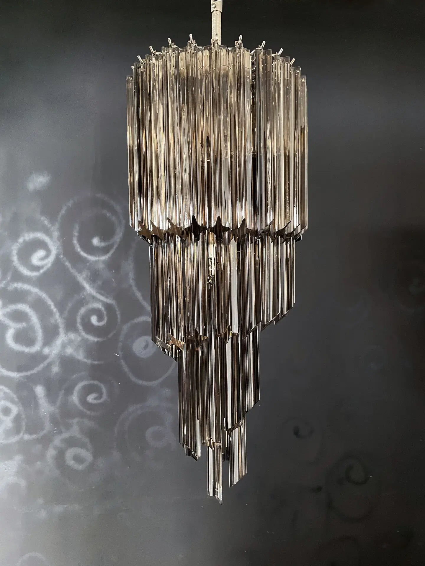 Murano Chandelier – 54 Smoked Prism Glass – Murano Classics