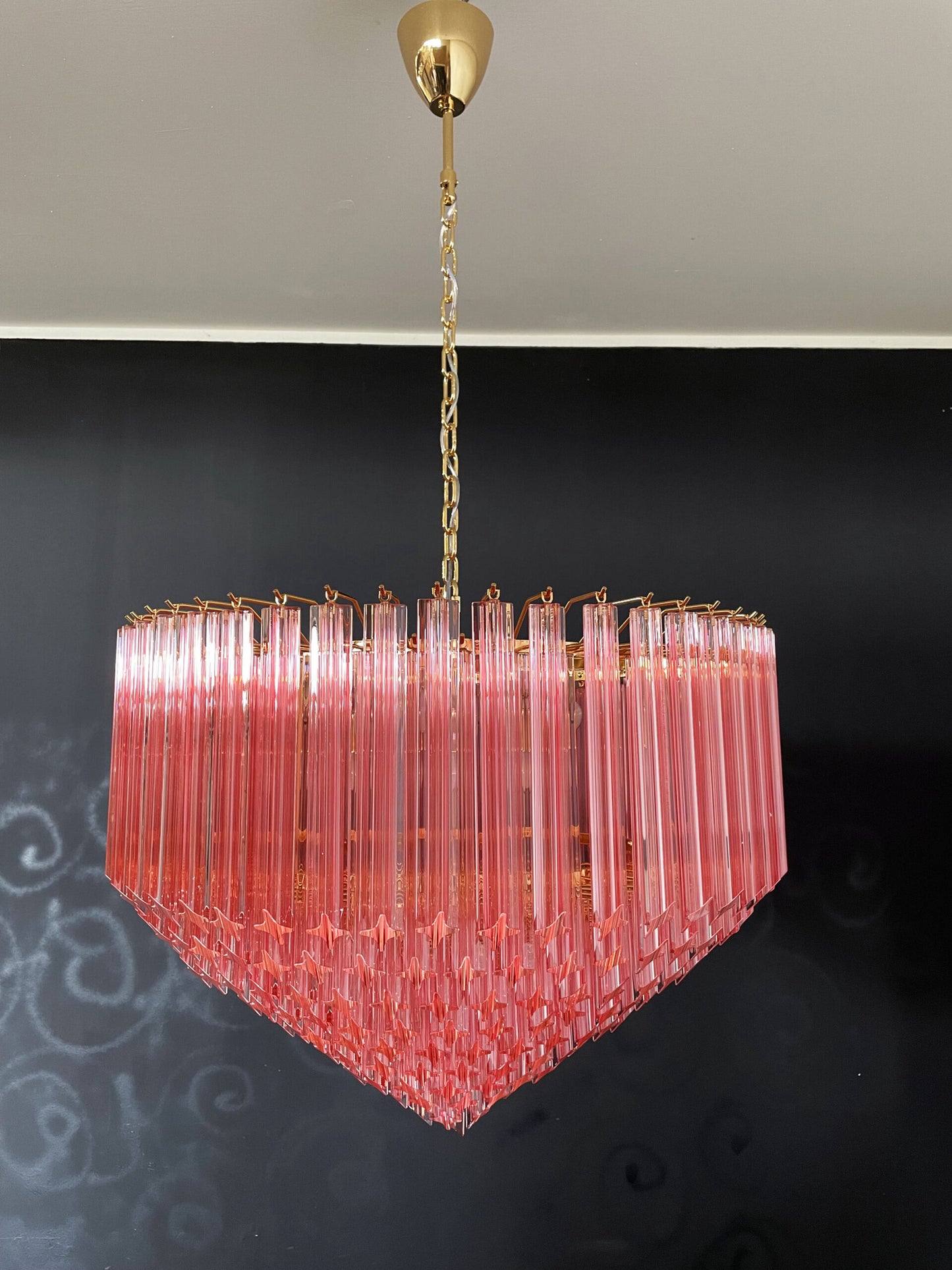 Murano Kroonluchter | 265 Roze Prisma Glas