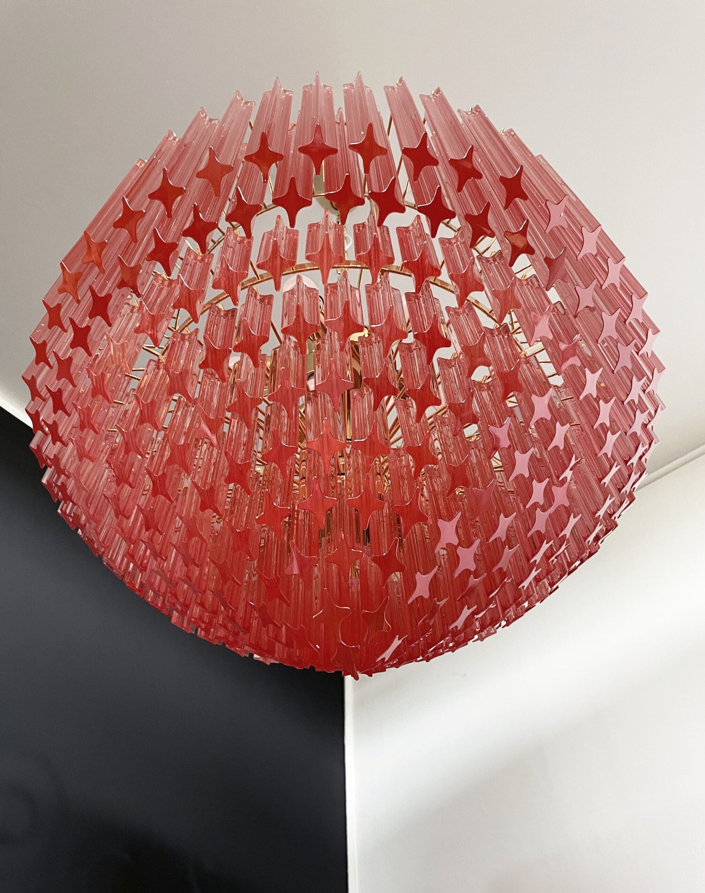 Murano Kroonluchter | 265 Roze Prisma Glas