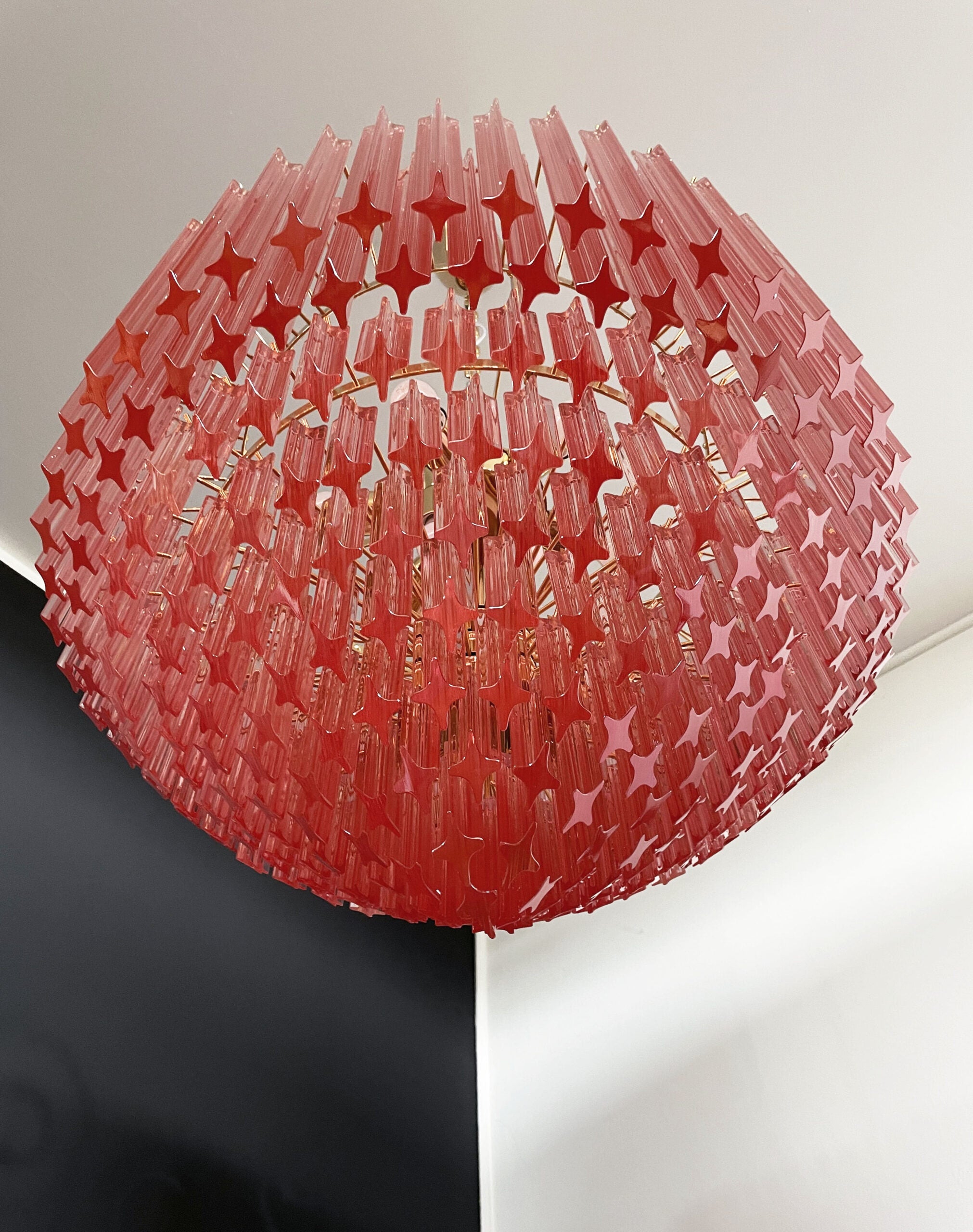 Murano Chandelier – 265 Pink Prism Glass – detail 2 – Murano Classics