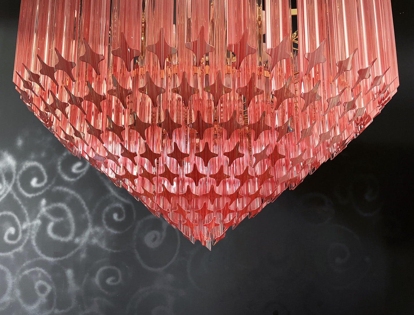 Murano Kroonluchter | 265 Roze Prisma Glas