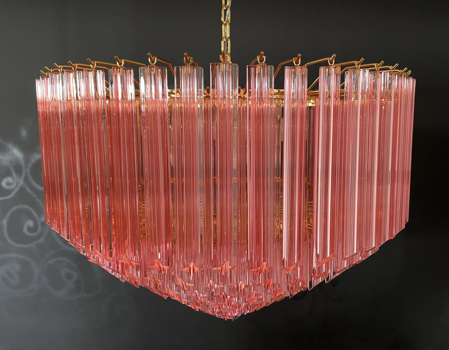 Murano Kroonluchter | 265 Roze Prisma Glas