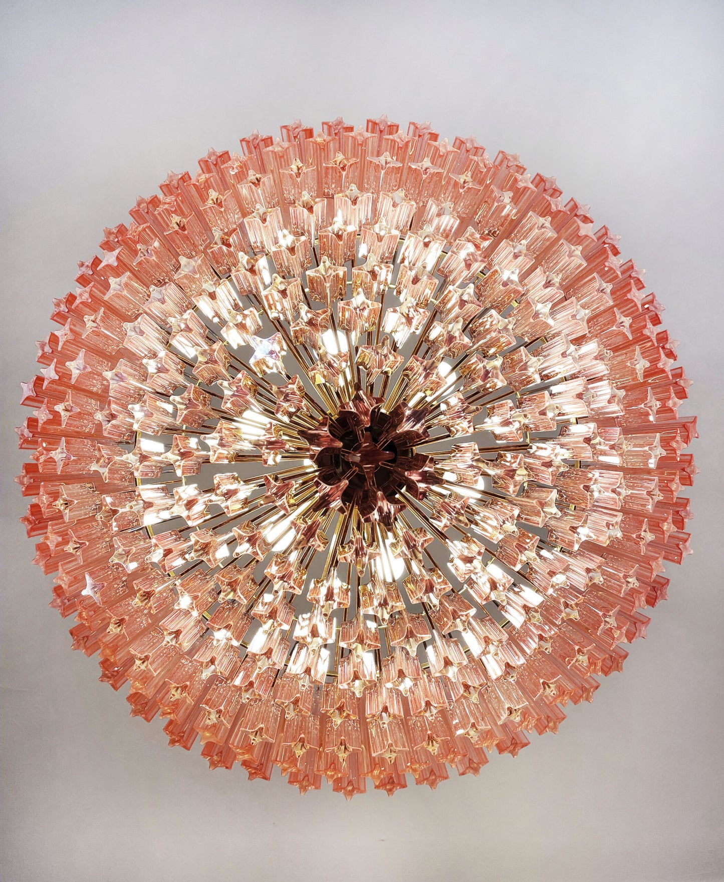 Murano Kroonluchter | 265 Roze Prisma Glas