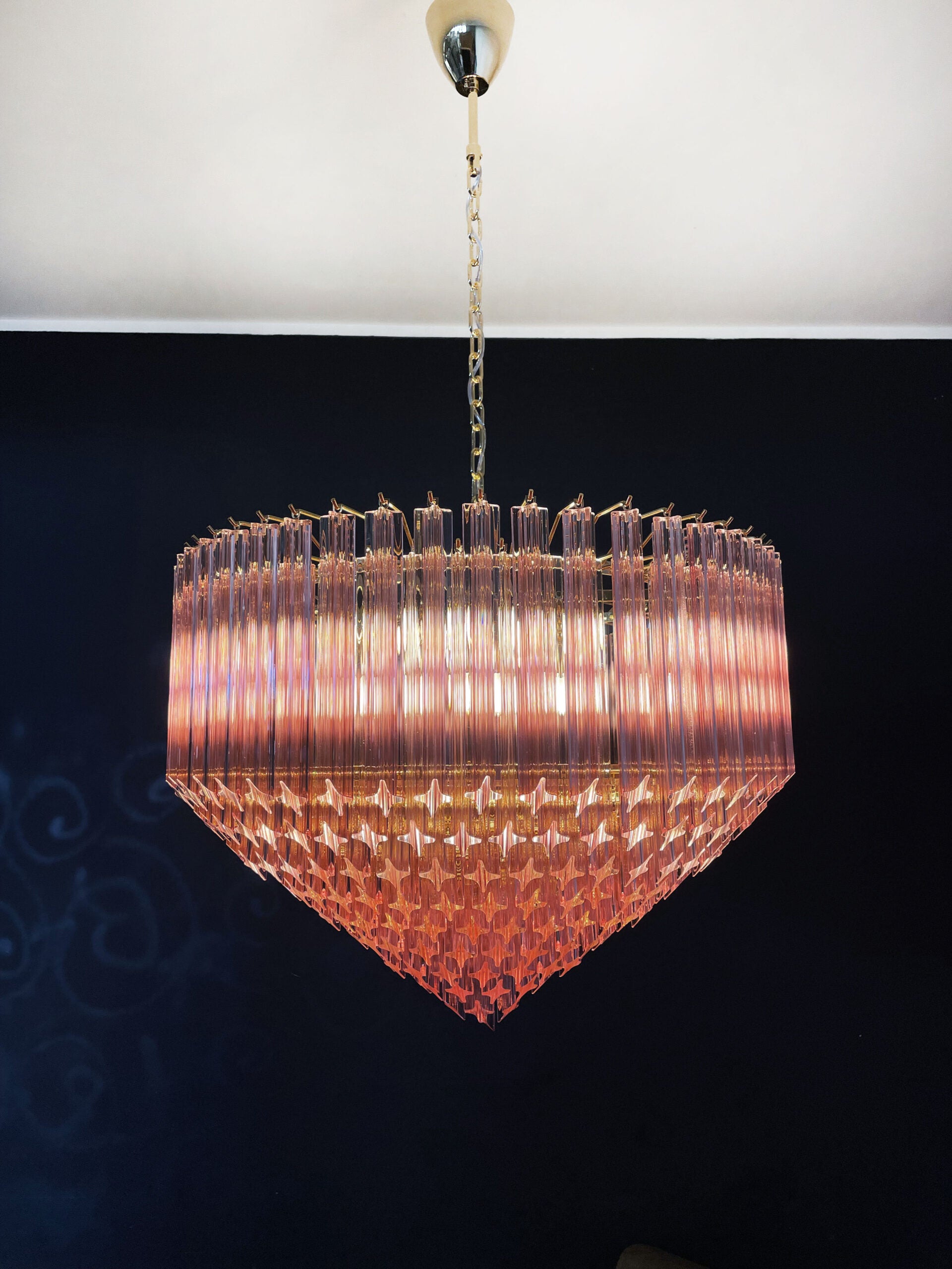 Murano Chandelier – 265 Pink Prism Glass – detail 11 – Murano Classics