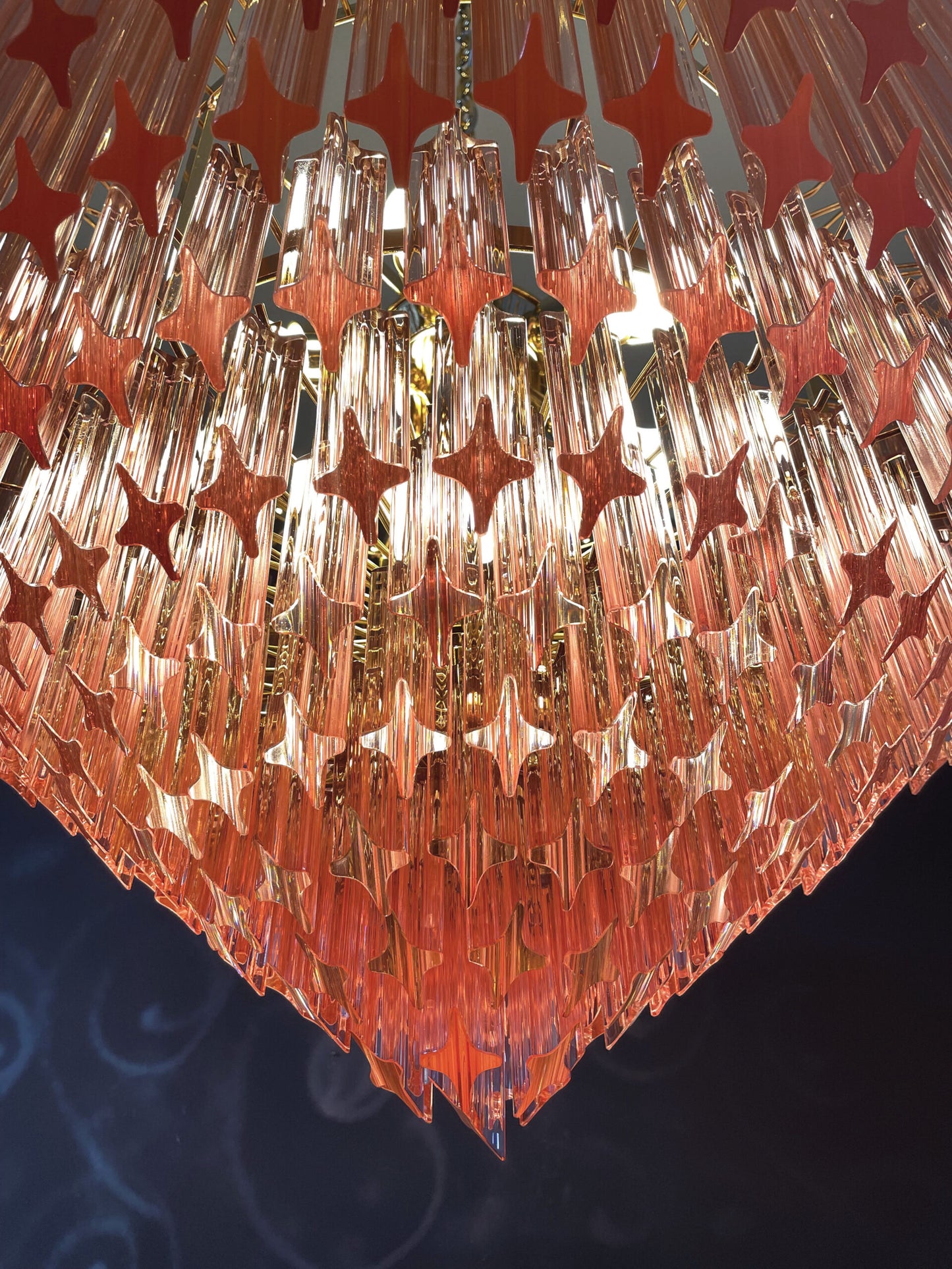 Murano Kroonluchter | 265 Roze Prisma Glas