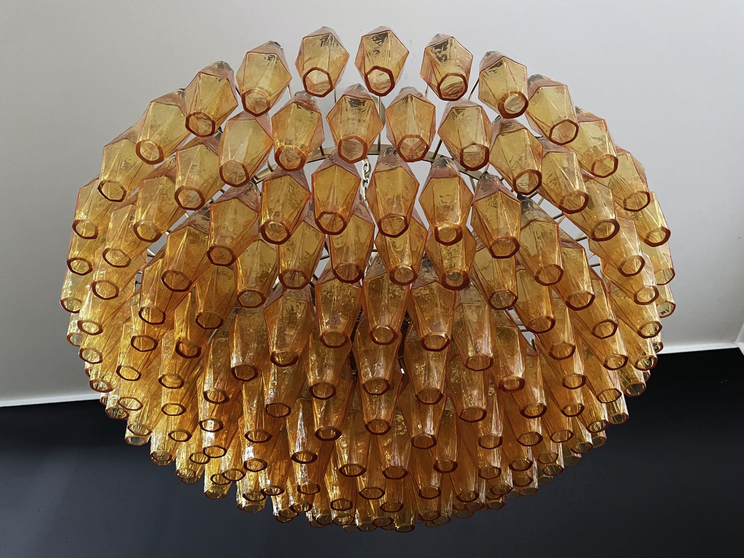 Murano Chandelier – 185 Yellow Poliedri Glass – detail 10 – Murano Classics
