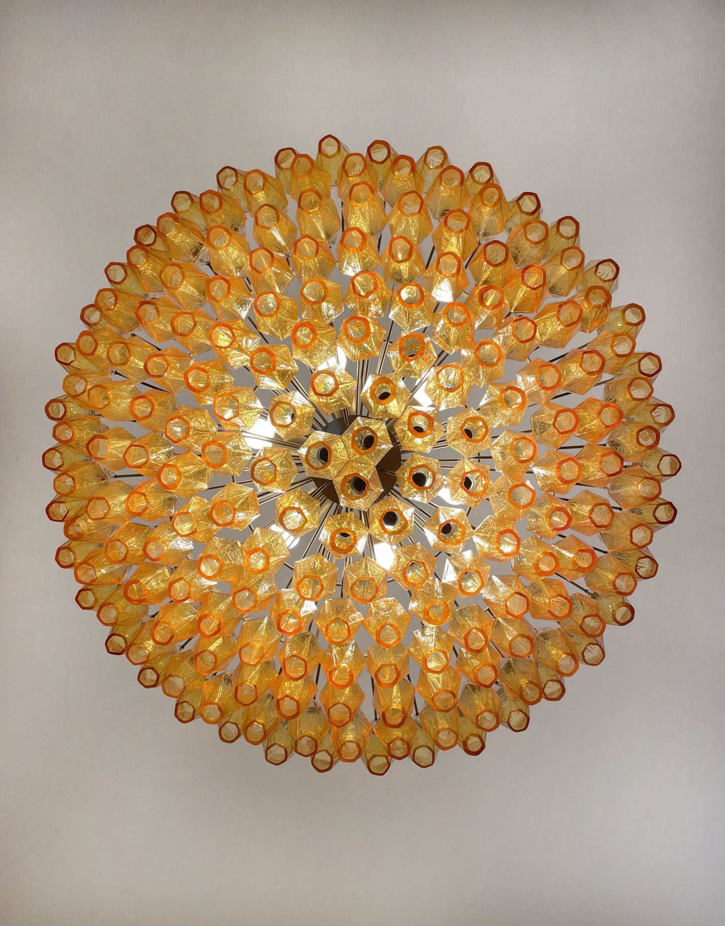 Murano-Kronleuchter | 185 Gelbes Poliedri Glas