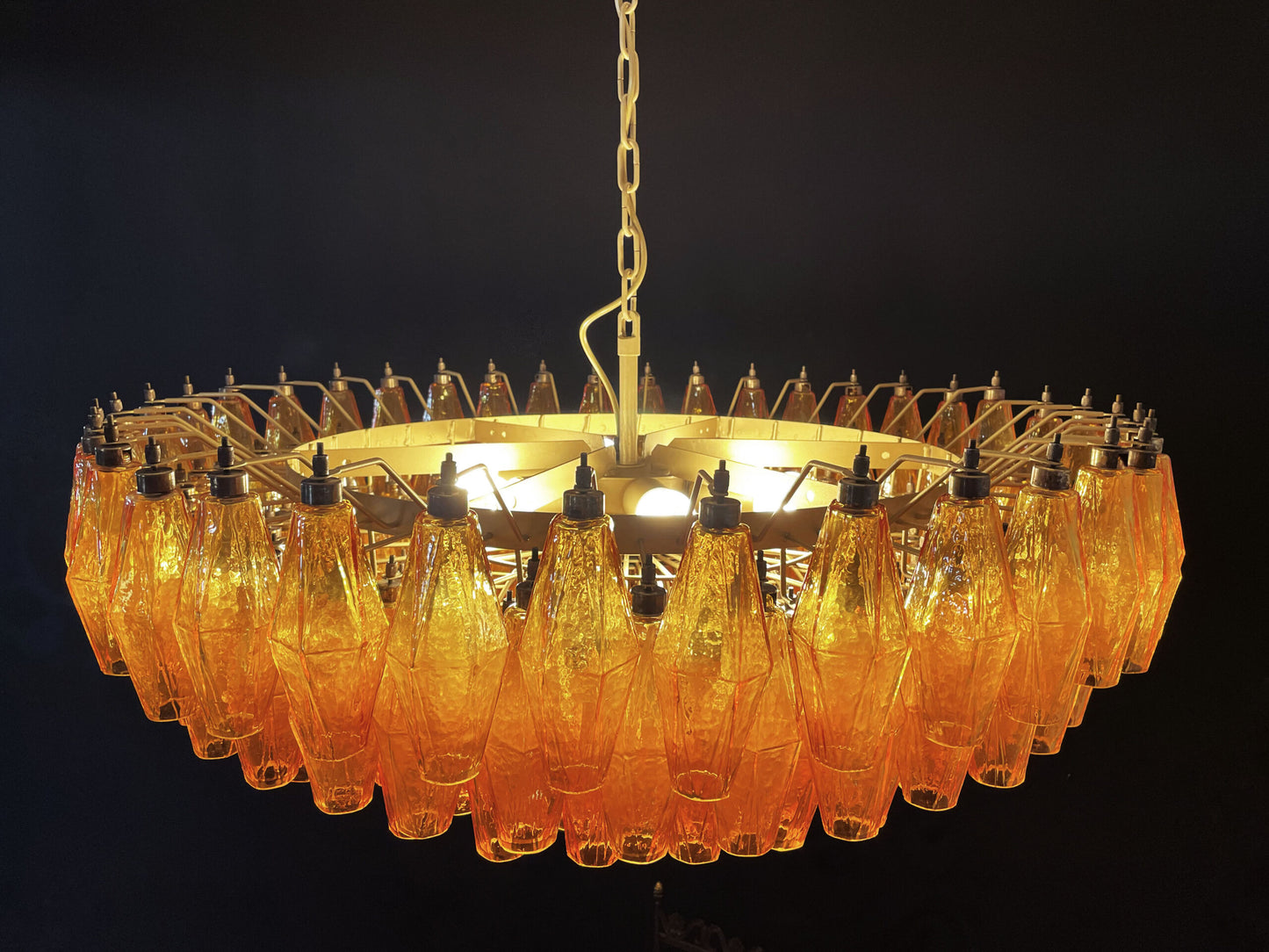 Murano-Kronleuchter | 185 Gelbes Poliedri Glas
