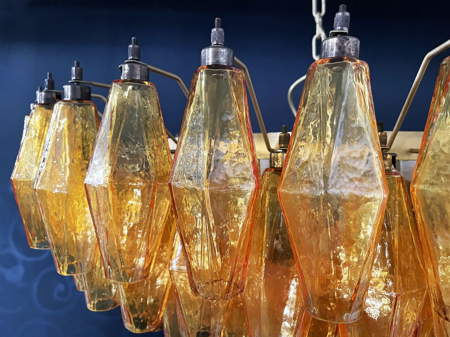 Murano-Kronleuchter | 185 Gelbes Poliedri Glas