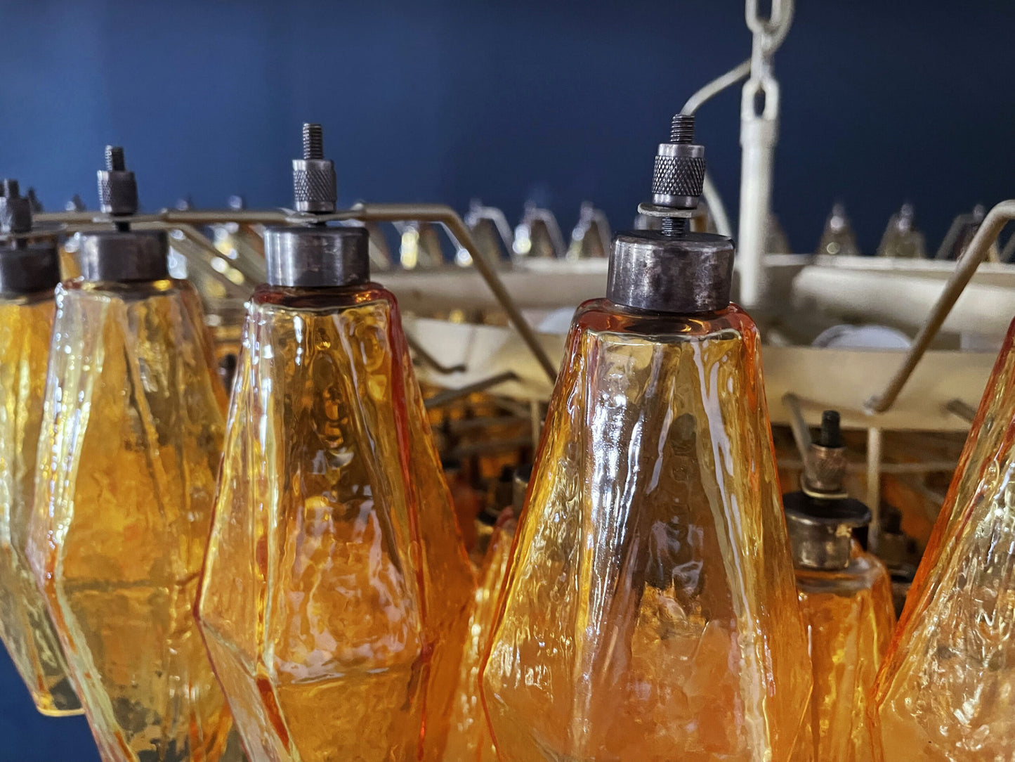 Murano-Kronleuchter | 185 Gelbes Poliedri Glas