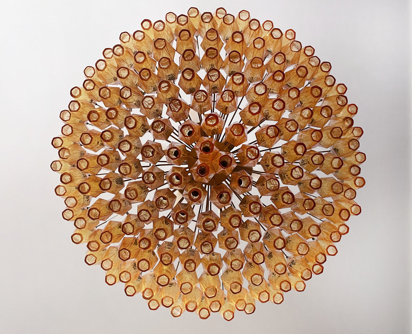 Murano-Kronleuchter | 185 Gelbes Poliedri Glas