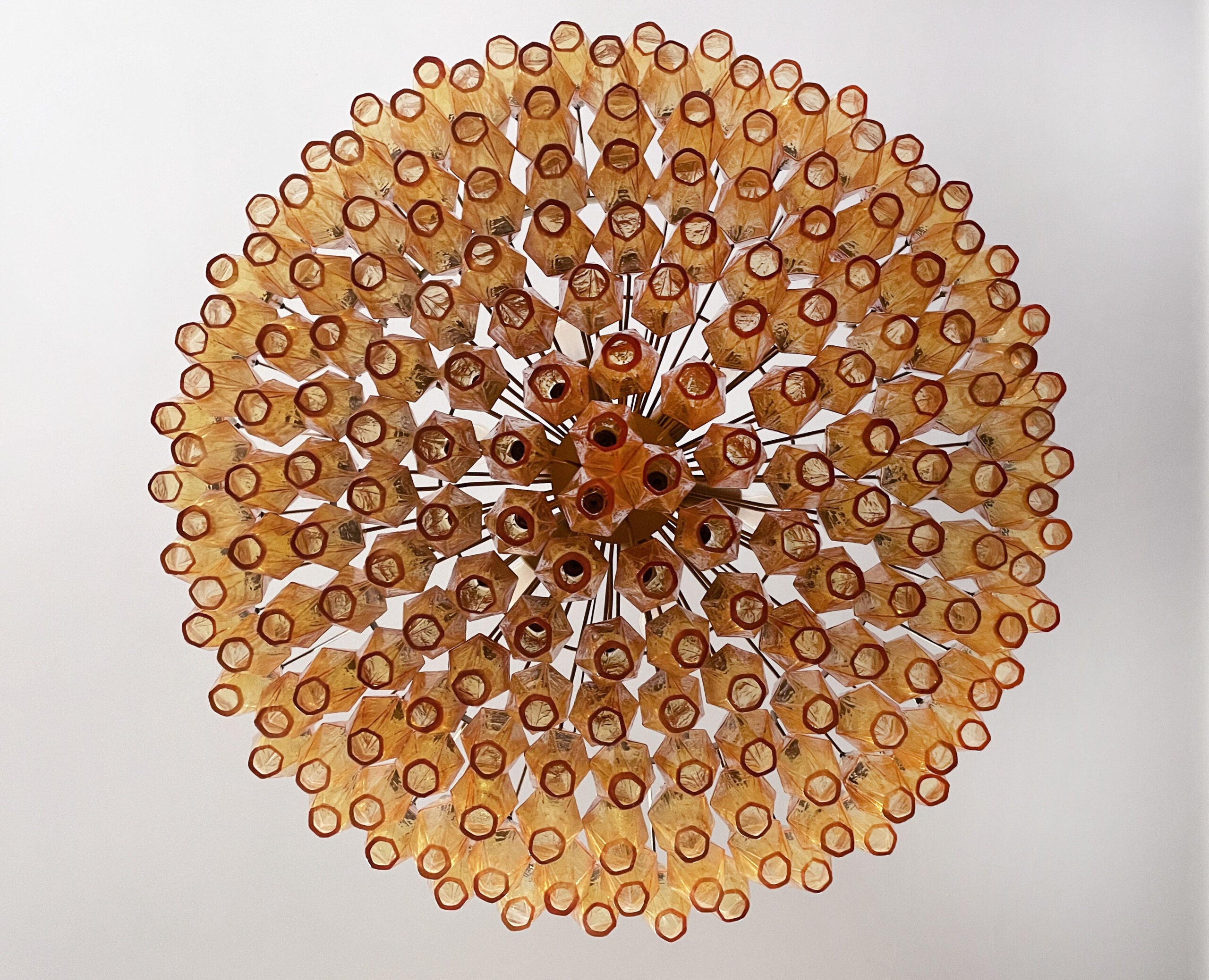 Murano Chandelier | 185 Yellow Poliedri Glass