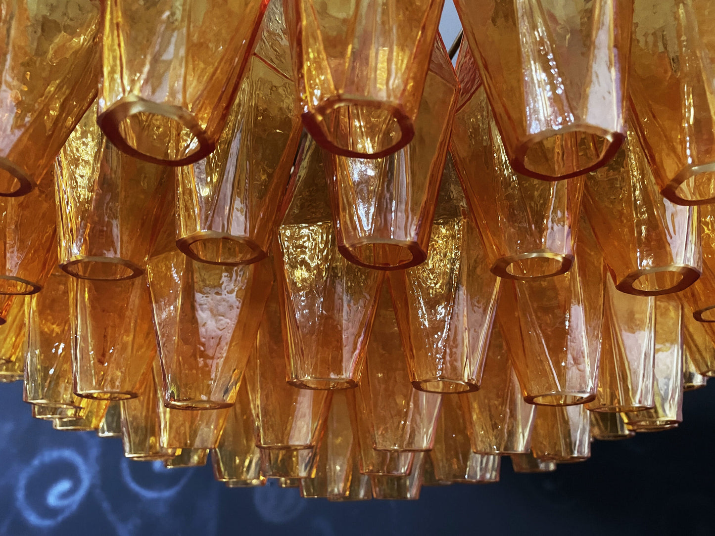 Murano-Kronleuchter | 185 Gelbes Poliedri Glas