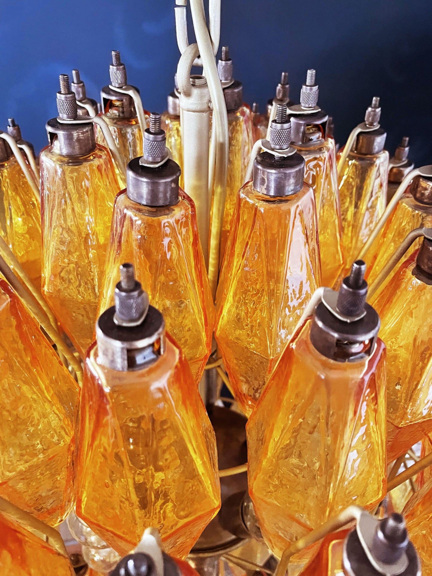 Lampadario Murano | 140 Poliedri in Vetro Giallo