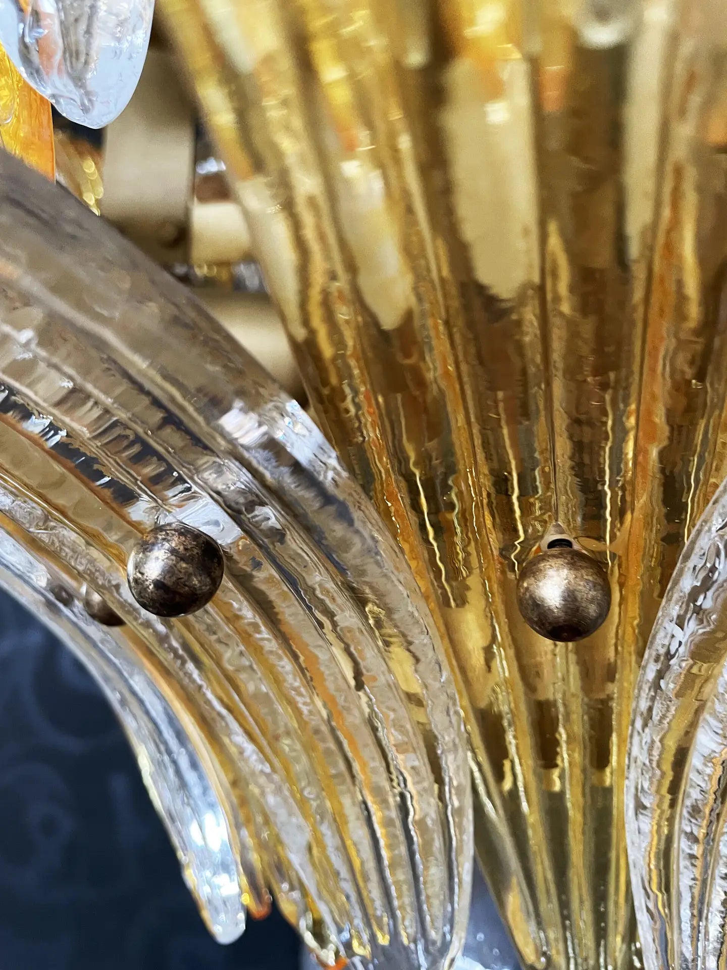 Murano Kroonluchter | 104 Duidelijk en Gele Palmette Glas