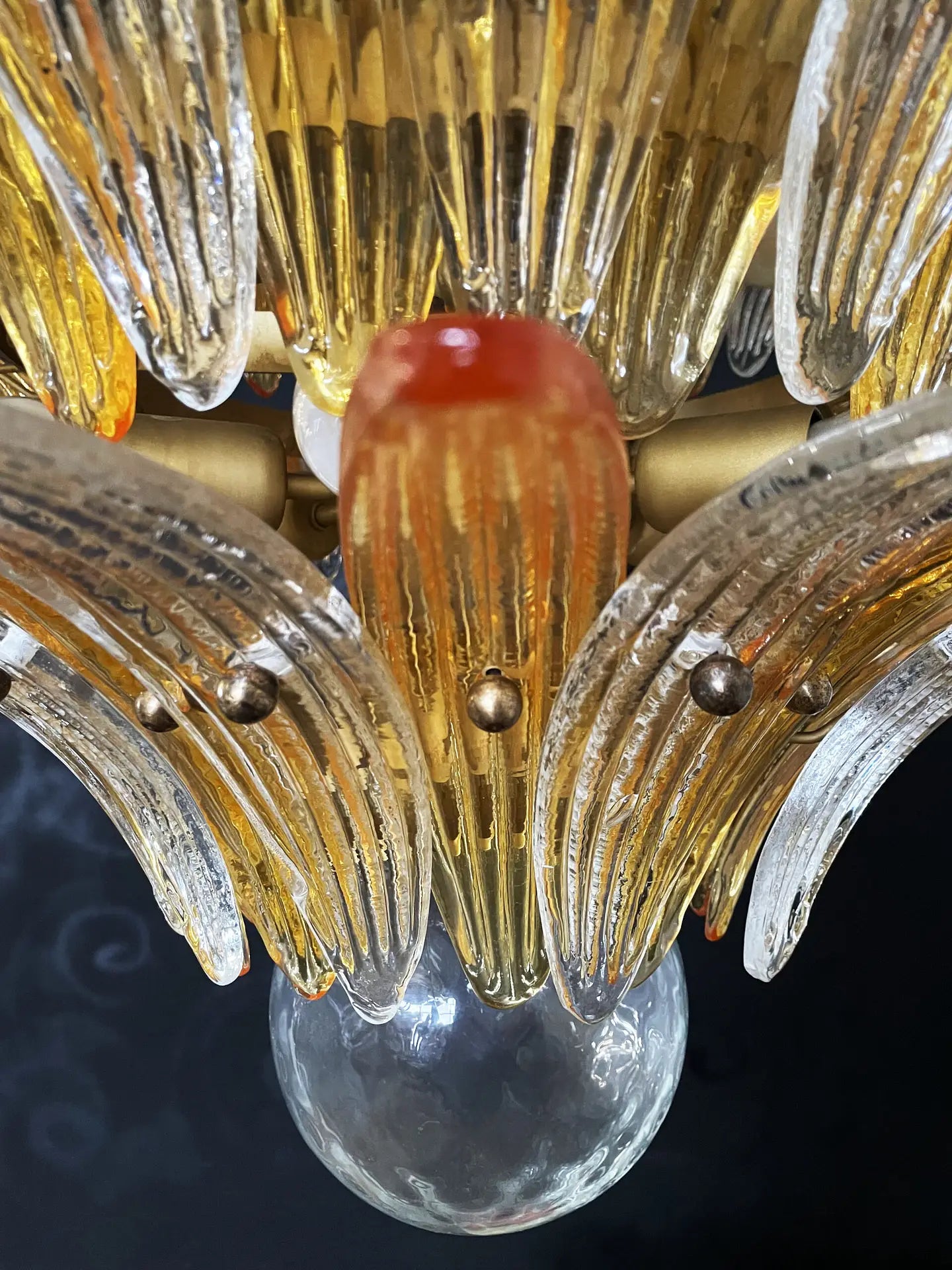 Murano Kroonluchter | 104 Duidelijk en Gele Palmette Glas