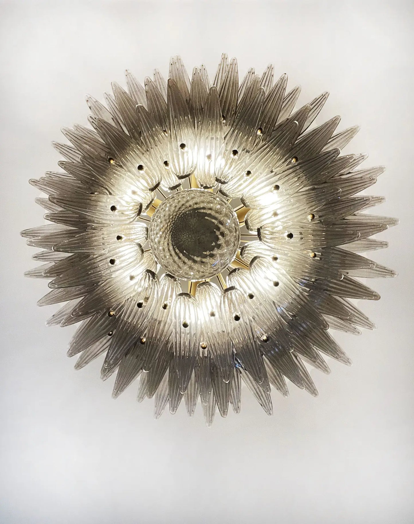 Murano Kroonluchter | 104 Rookkleurige Palmette Glas