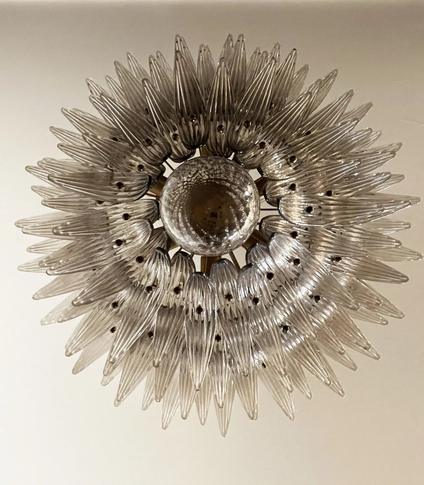 Murano Chandelier | 104 Smoked Palmette Glass