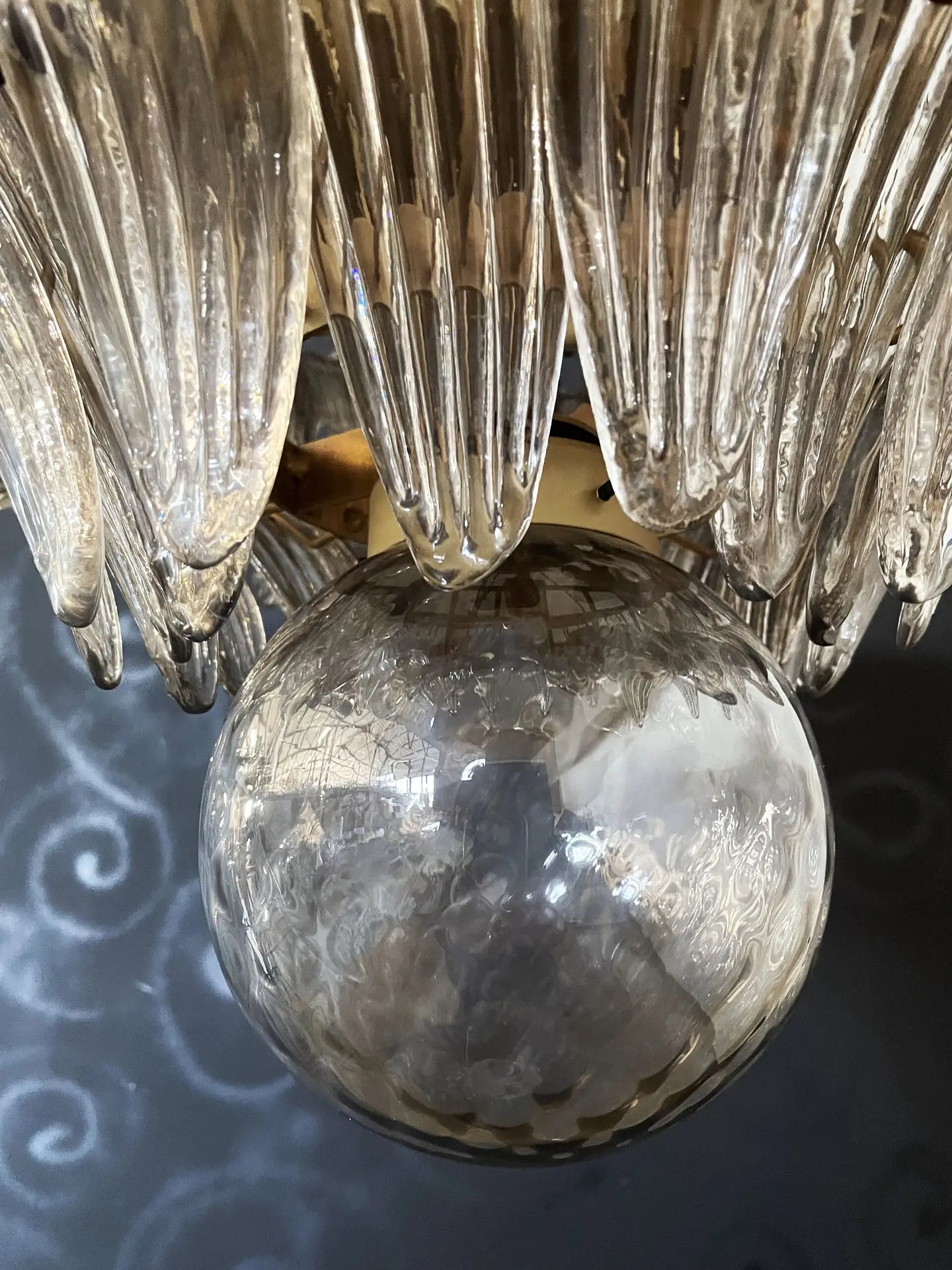 Murano Kroonluchter | 104 Rookkleurige Palmette Glas