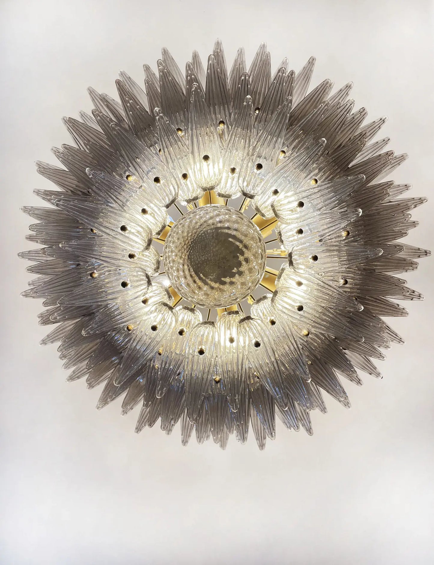 Murano-kroonluchter | 163 Rookkleurige Palmette Glas