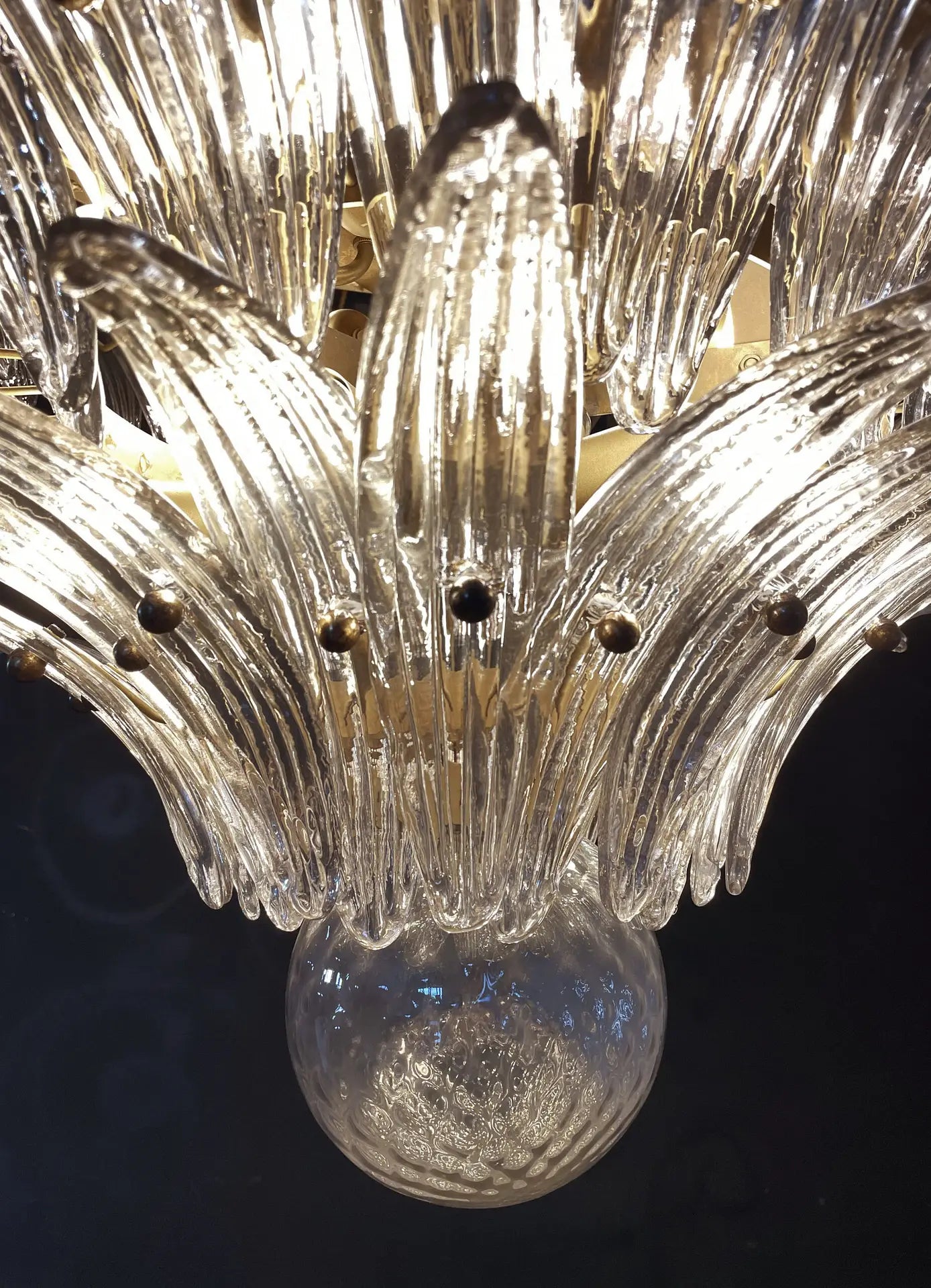 Murano Kroonluchter – 163 Gerookte Palmetteglazen – detail 7 – Murano Classics